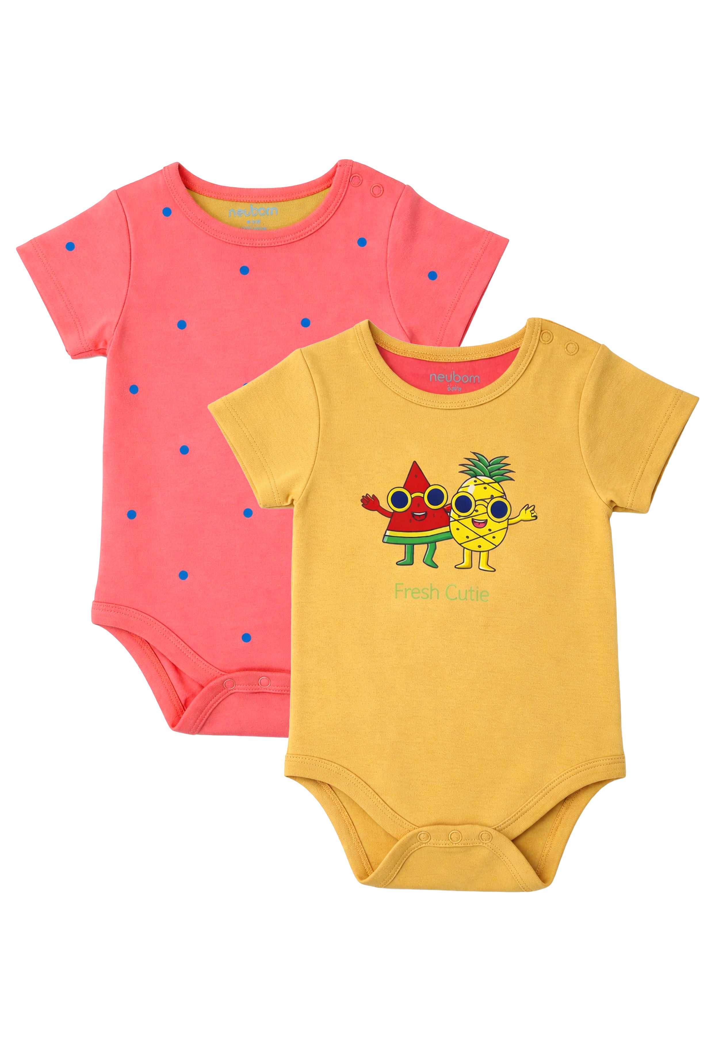 Gentle on Baby Skin | Trusted by Parents | Nuberry Unisex Bodysuit Set of 2