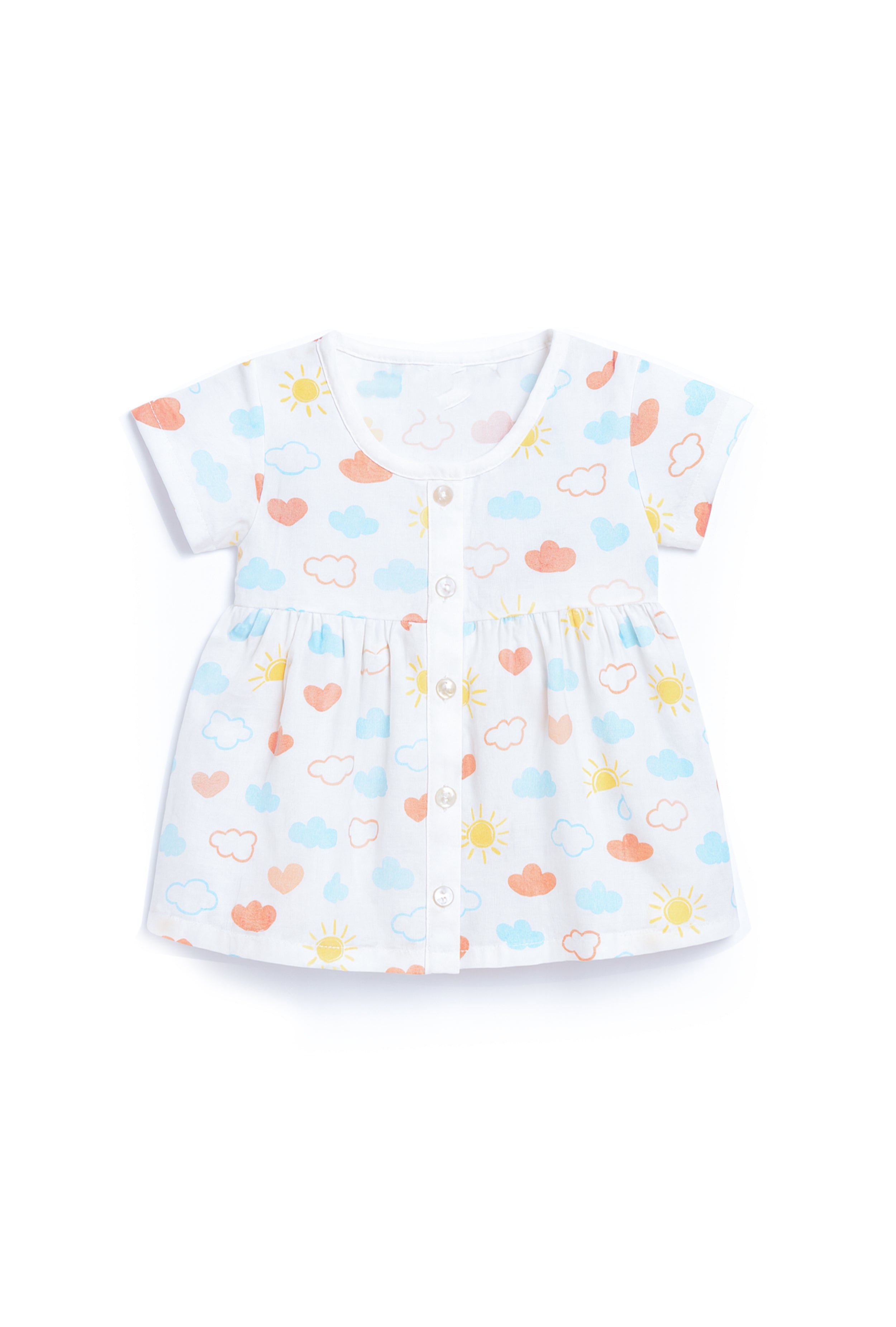 Nuberry Soft Muslin Half Sleeve Frock - Neubaby Stores