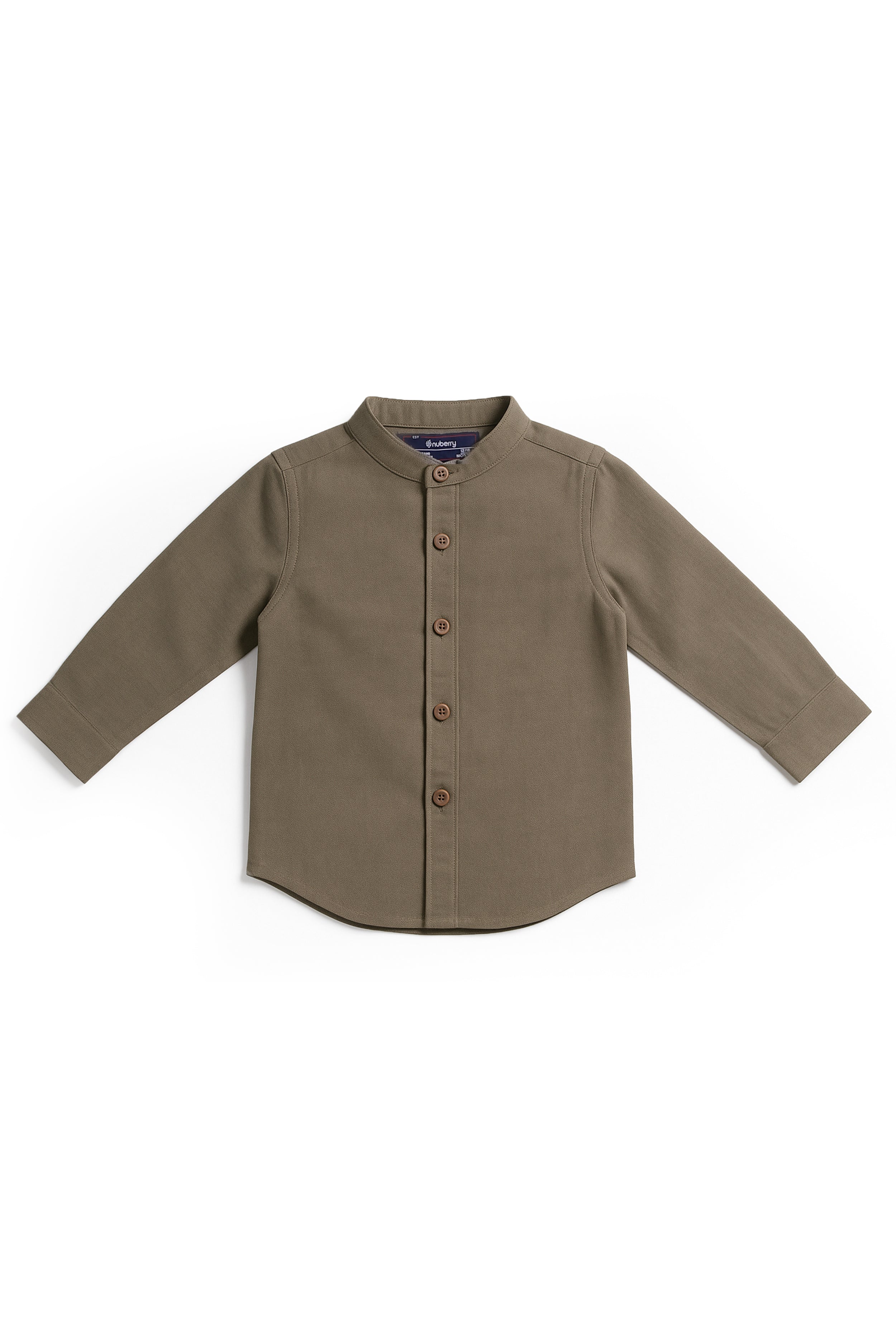 Nuberry Boys Solid Full Sleeve Shirt