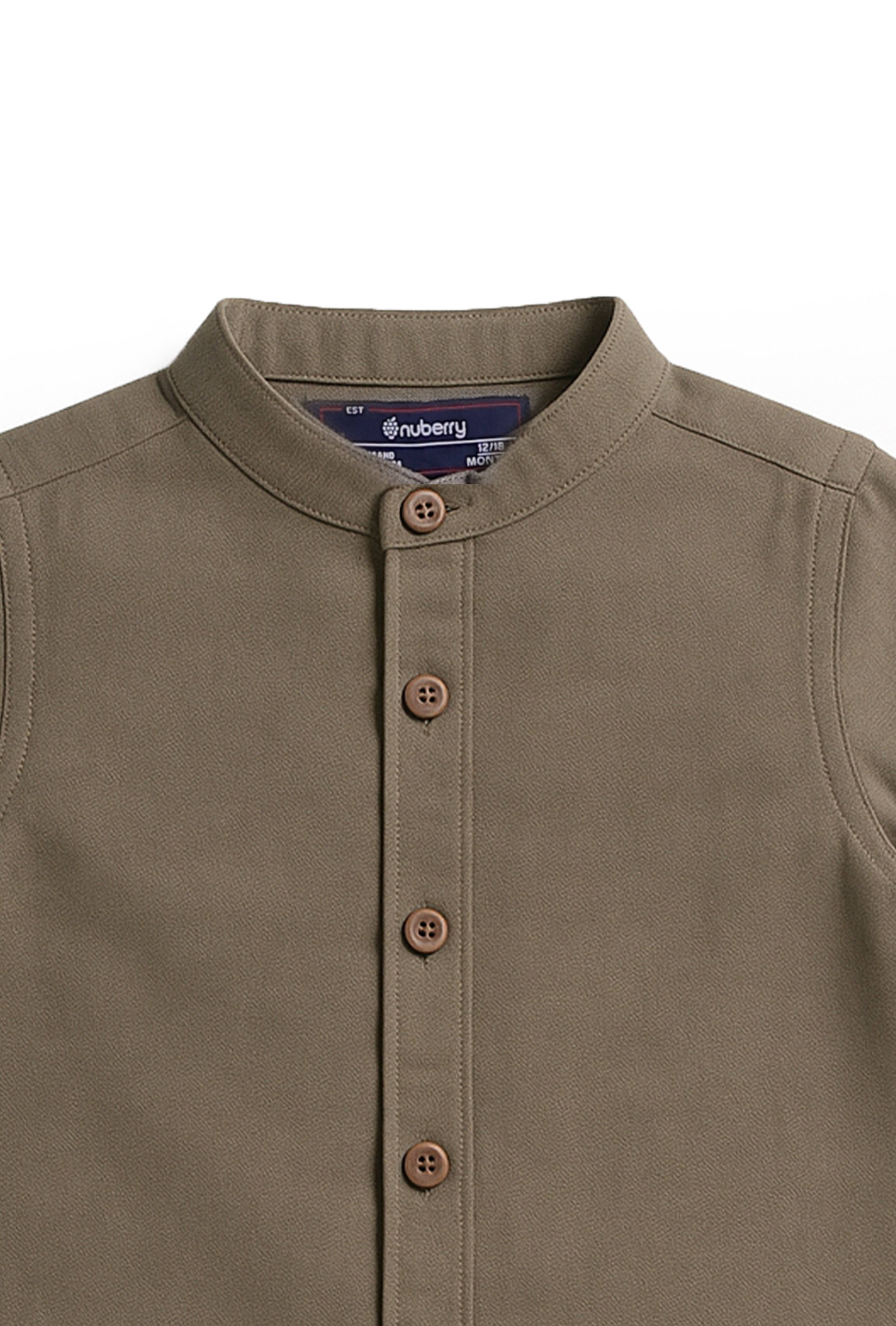 Nuberry Boys Solid Full Sleeve Shirt