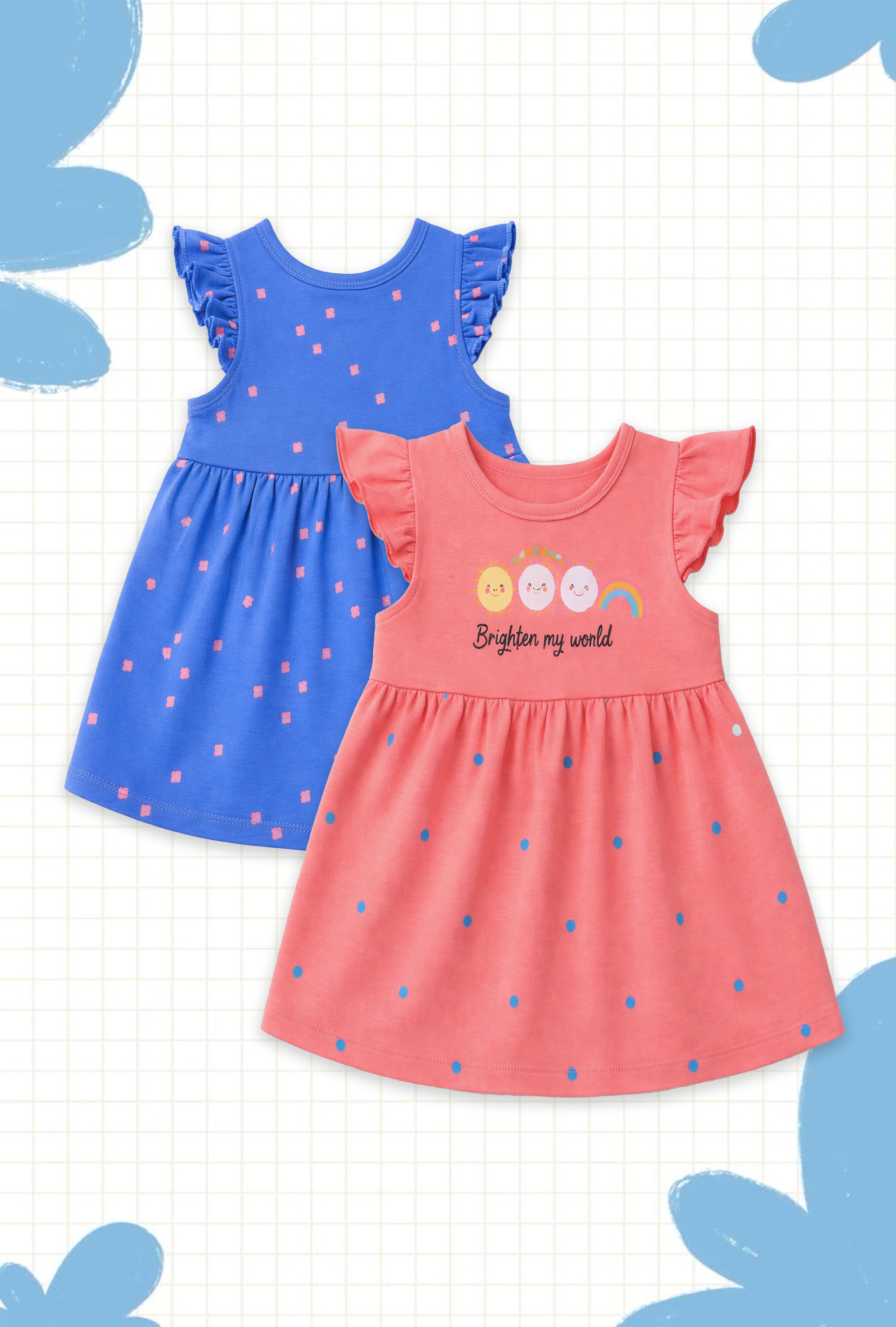 Nuberry Girls Frocks – Pack of 2 | Soft, Gentle & Made for Everyday Smiles