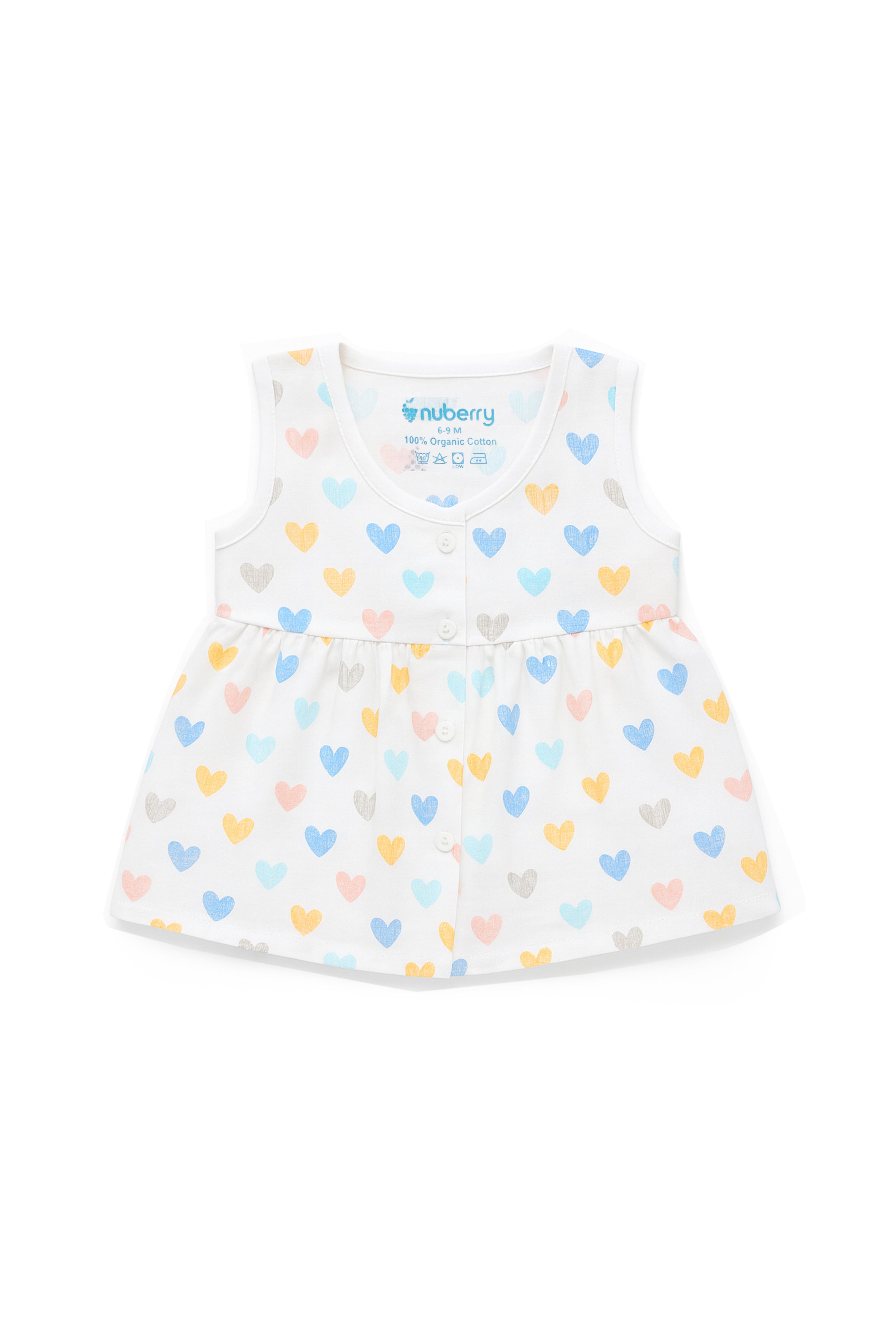 Nuberry Newborn Girls Sleeveless Muslin Frock (Pack of 3)