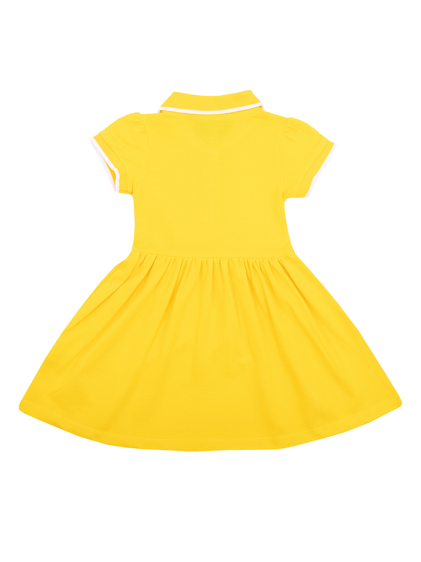 Yellow Polo Puff Sleeve Dress for Girls