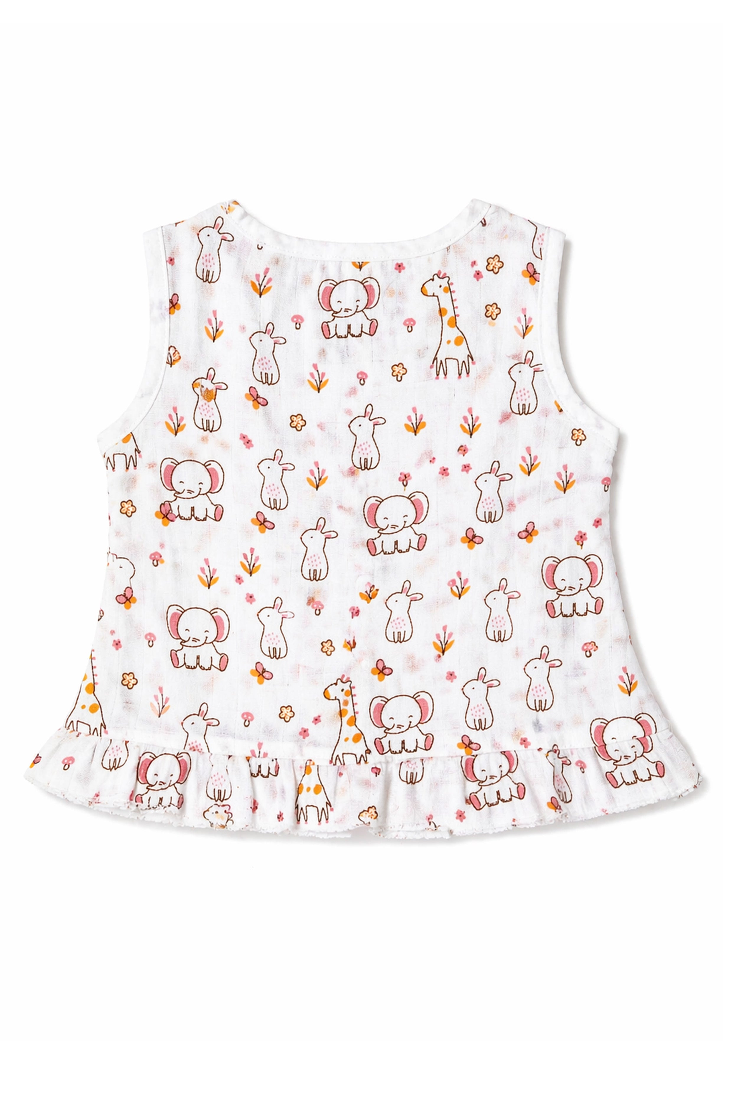 Nuberry Newborn Girls Sleeveless Muslin Frock