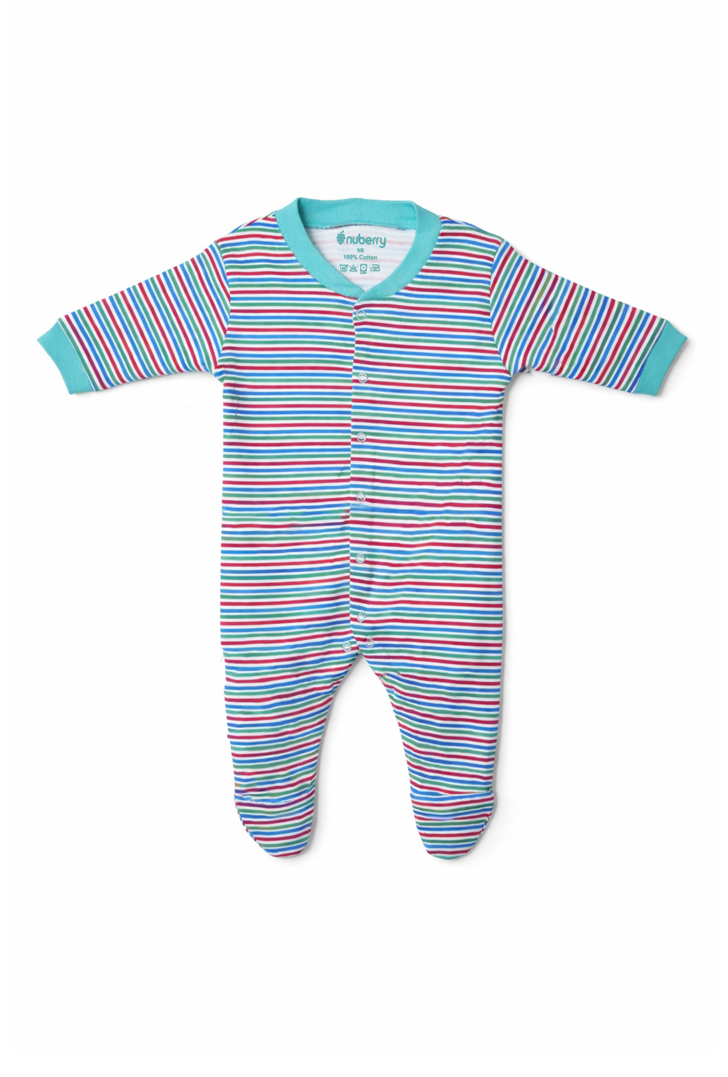 Soft & Safe Baby Sleep Suits – Pack of 3 - Nuberry