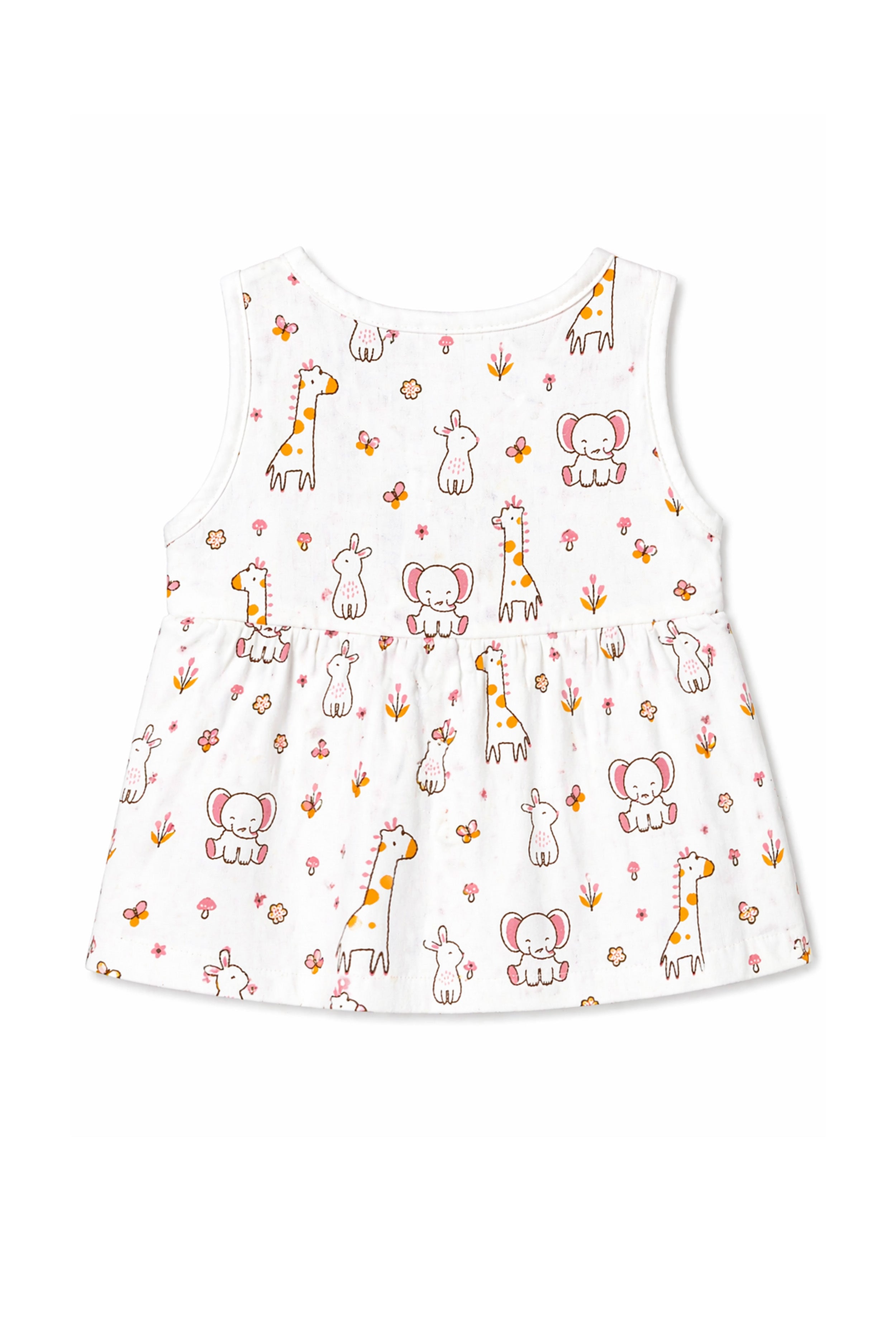 Nuberry Newborn Girls Sleeveless Muslin Frock