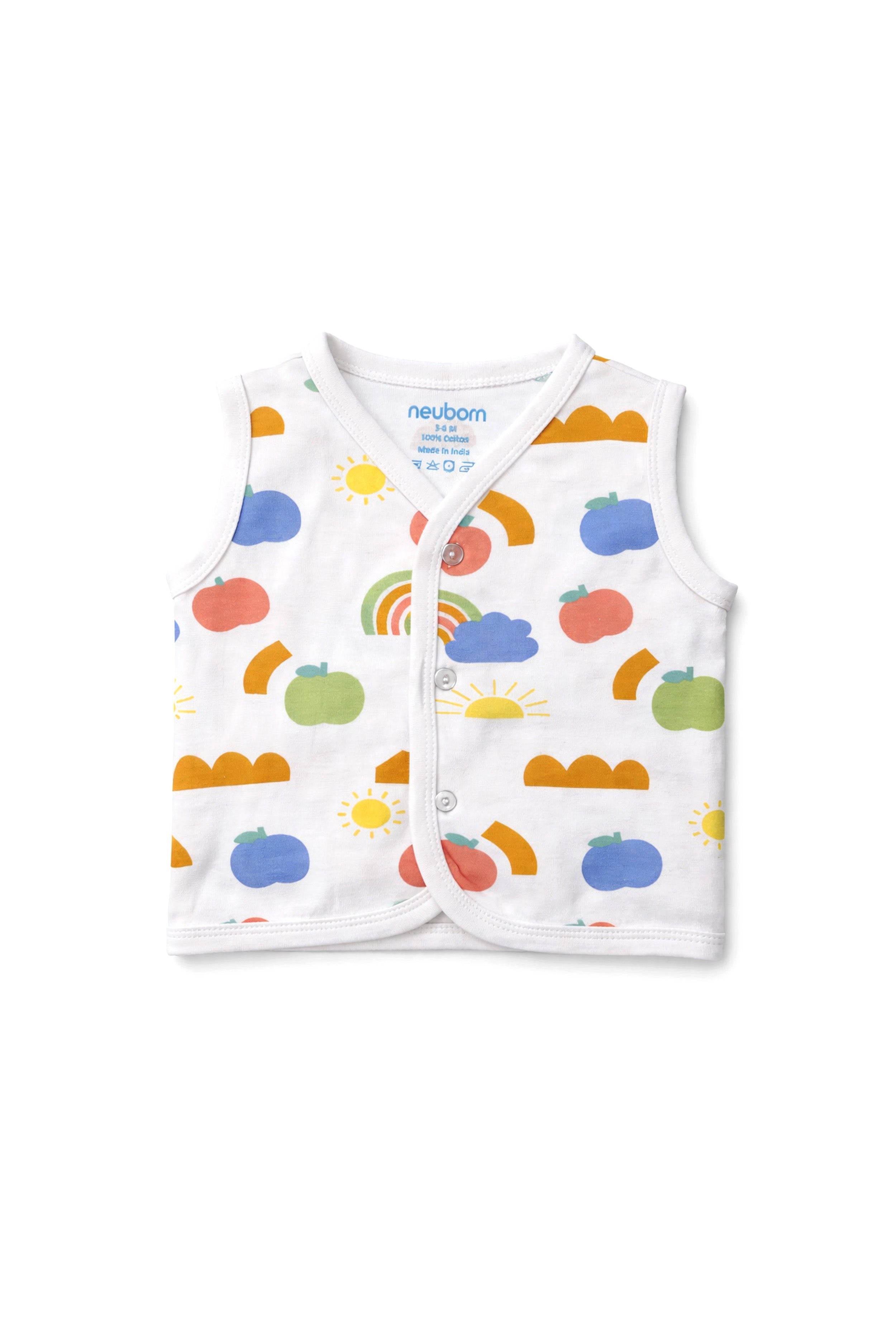 Nuberry Unisex Baby Open Vest (Pack of 3)