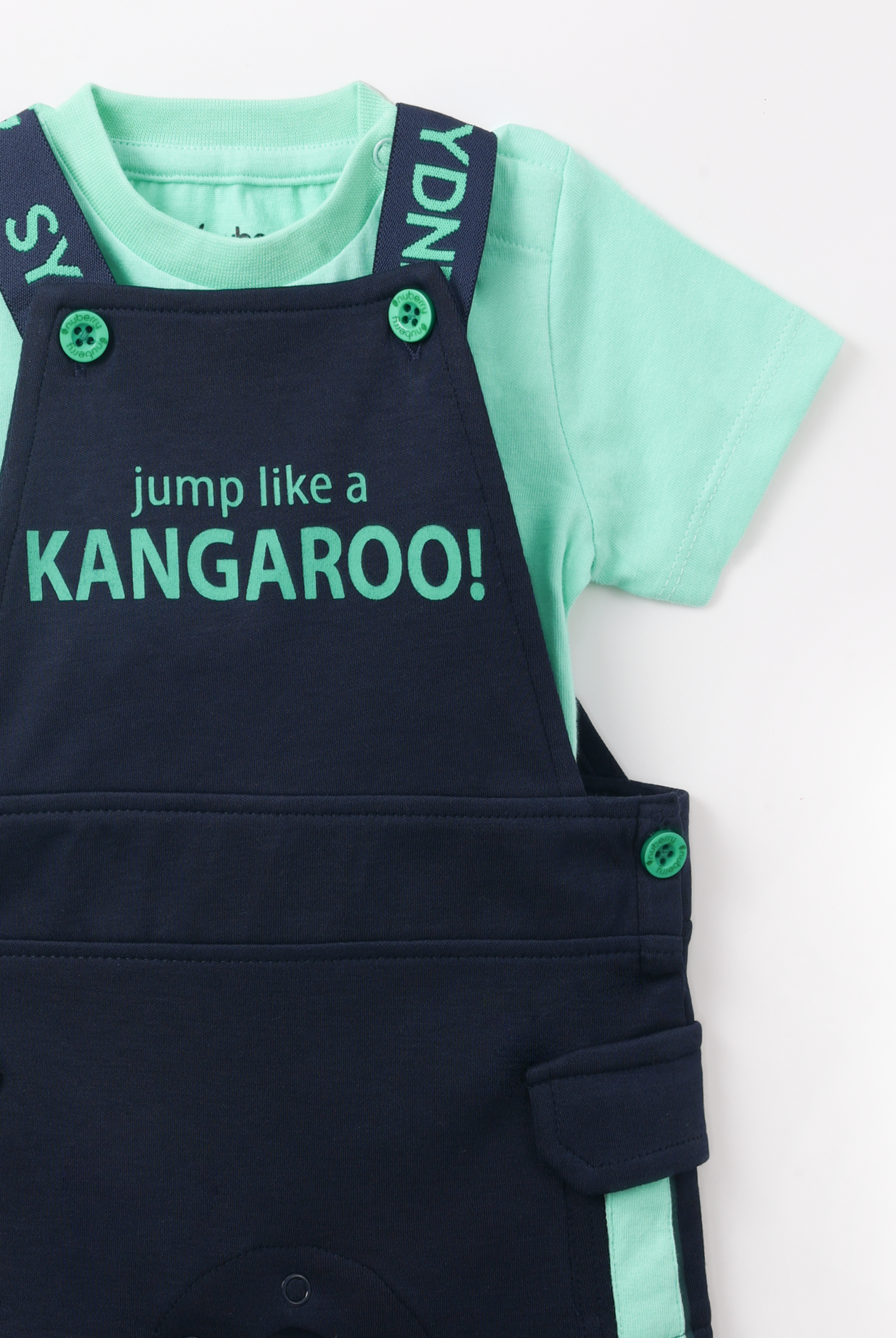 NUBERRY KIDS - BOY KNITED DUNGAREE (jump like a kangaroo!) GREY