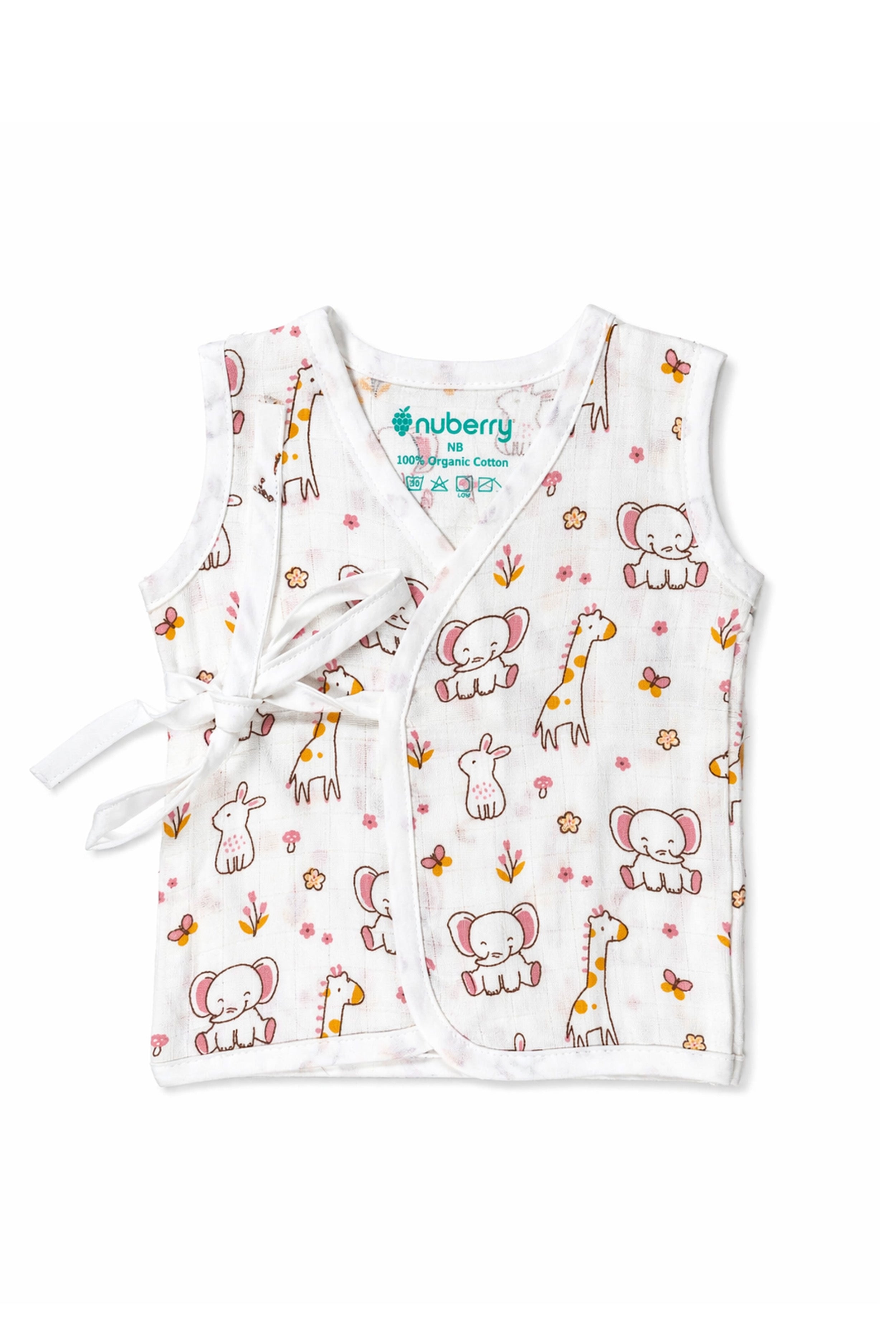 Nuberry Muslin Side Knot Jabla | Pack of 4 | Soft as Love, Light as a Dream