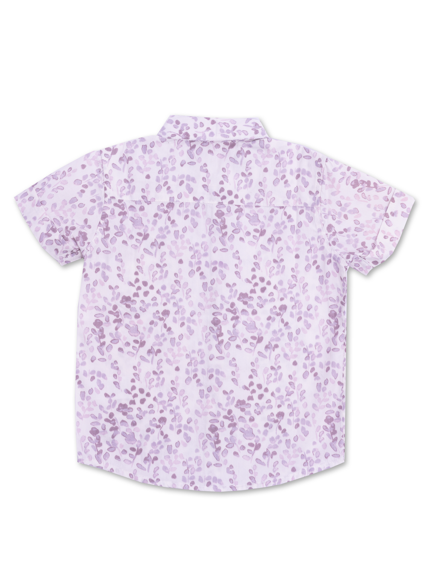 Boys Mauve Printed Half Sleeve Shirt