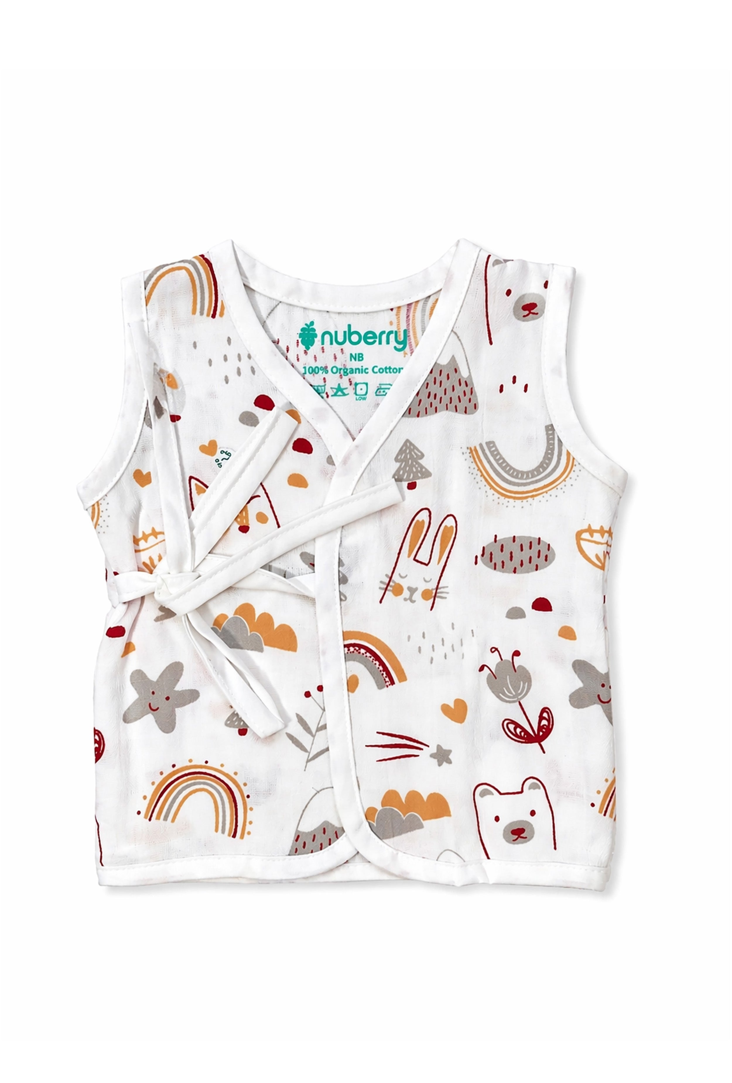 Nuberry Muslin Side Knot Jabla | Pack of 4 | Soft as Love, Light as a Dream