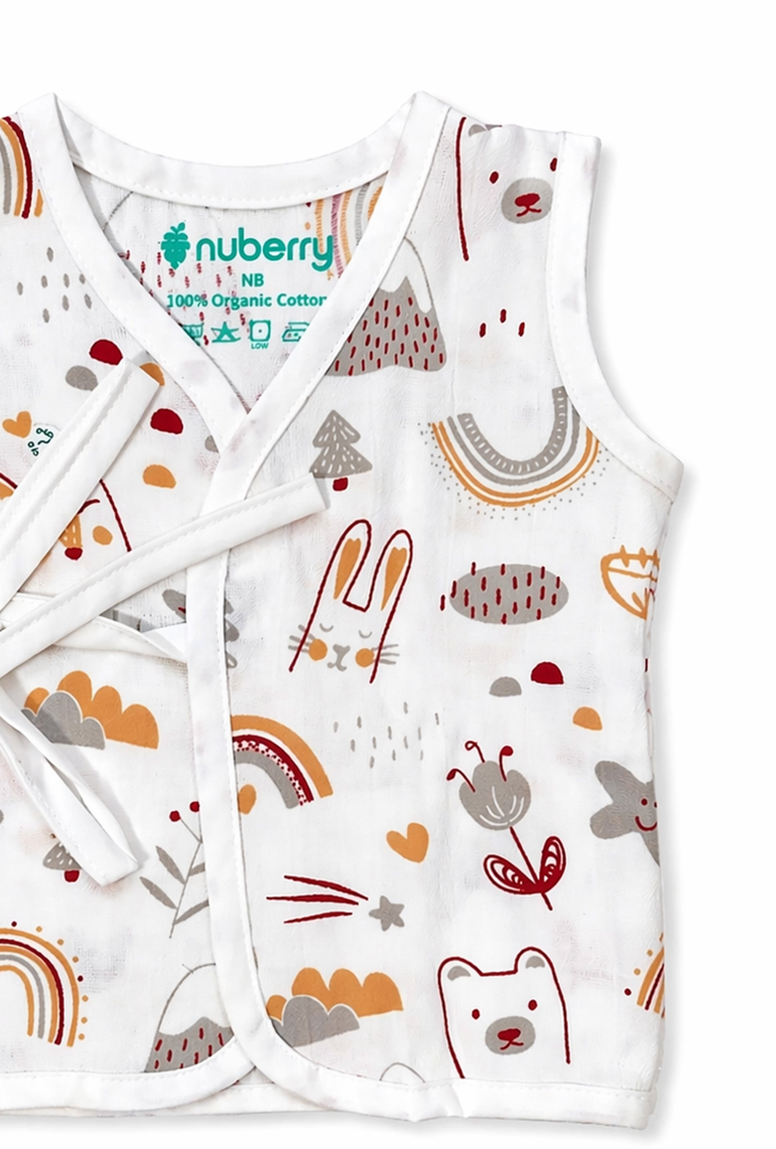 Nuberry Muslin Side Knot Jabla | Pack of 4 | Soft as Love, Light as a Dream