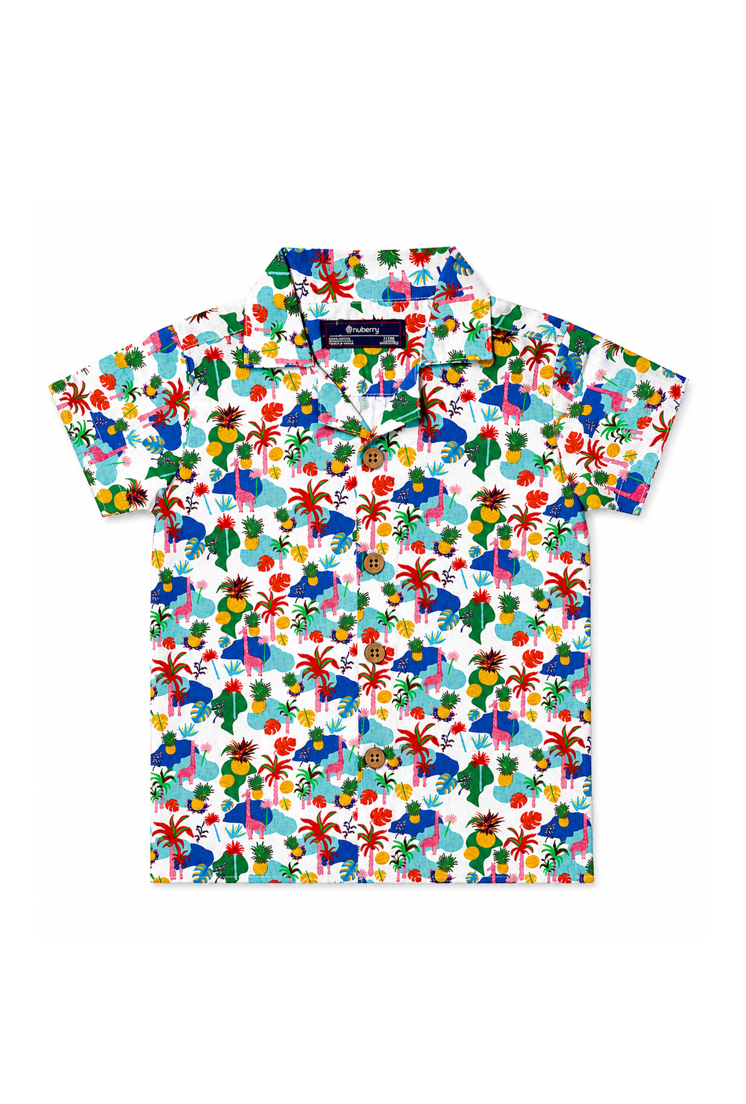 Nuberry Boys Half Sleeve Shirt | Playful Prints for Joyful Moments