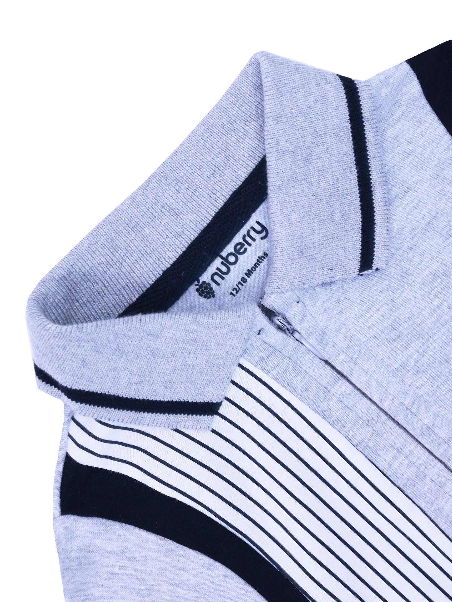 Grey Polo T-shirt with Zipper