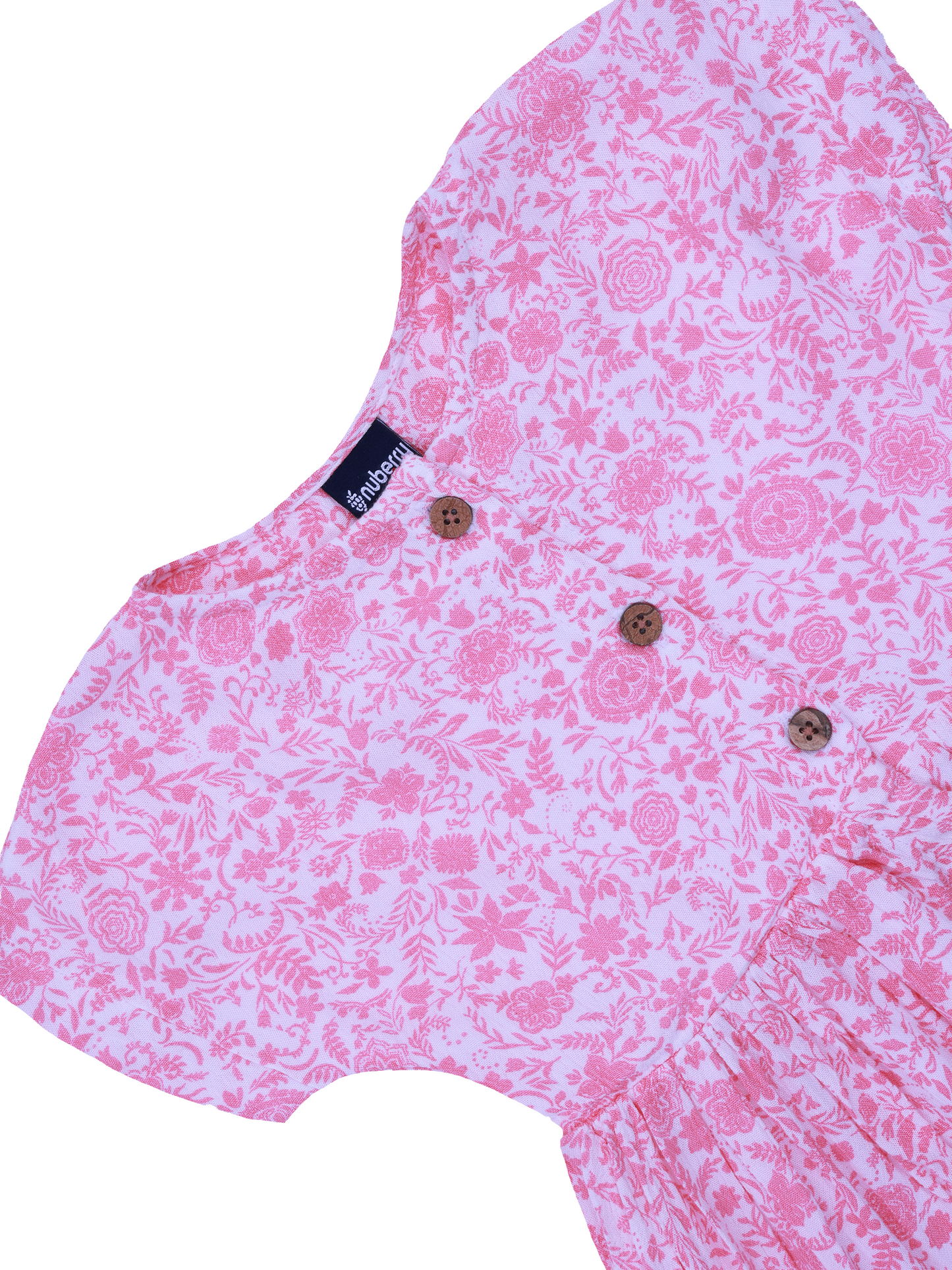 Pink and White Floral Dress for Girls