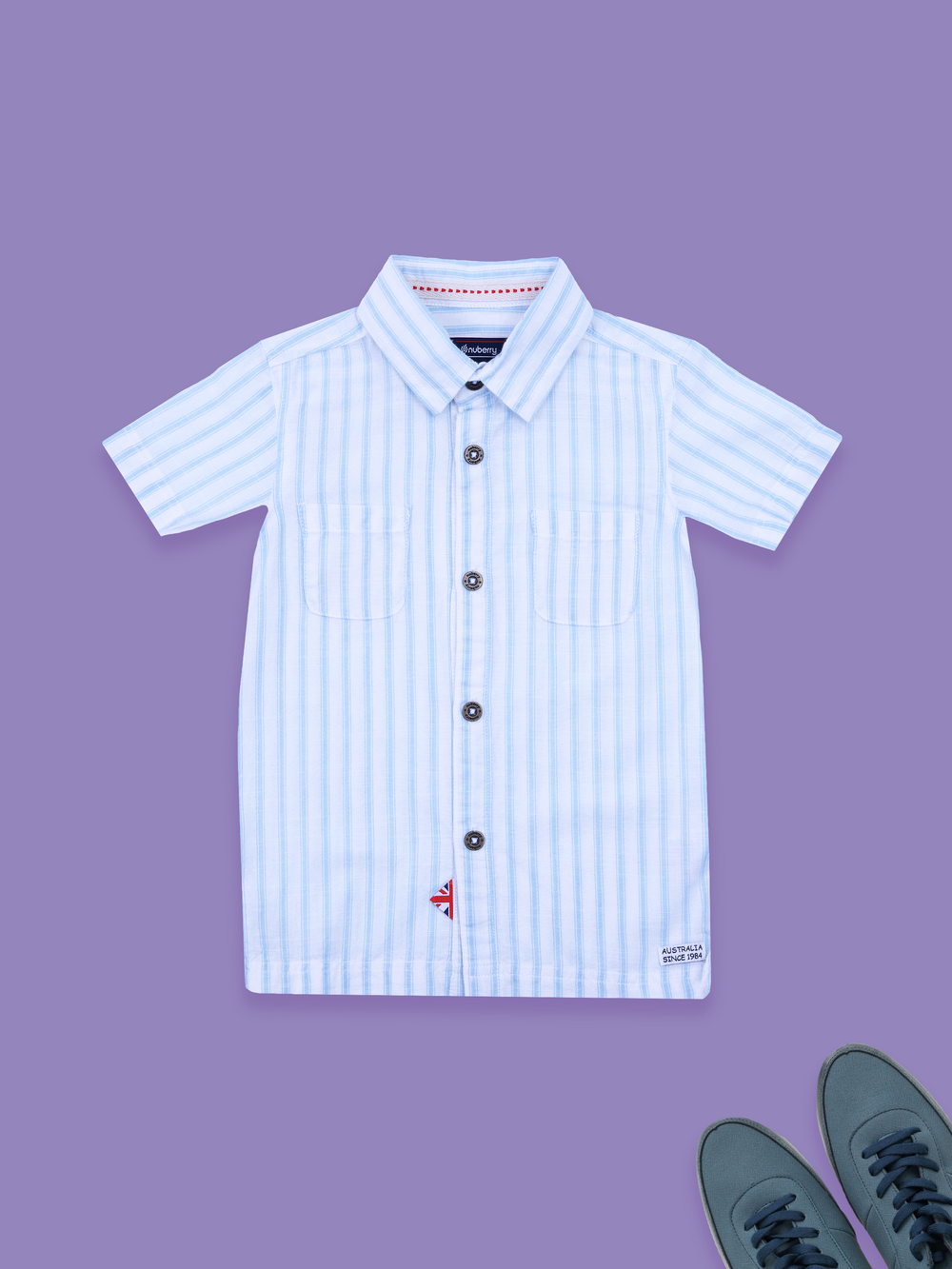 Light Blue Striped Shirt for Boys