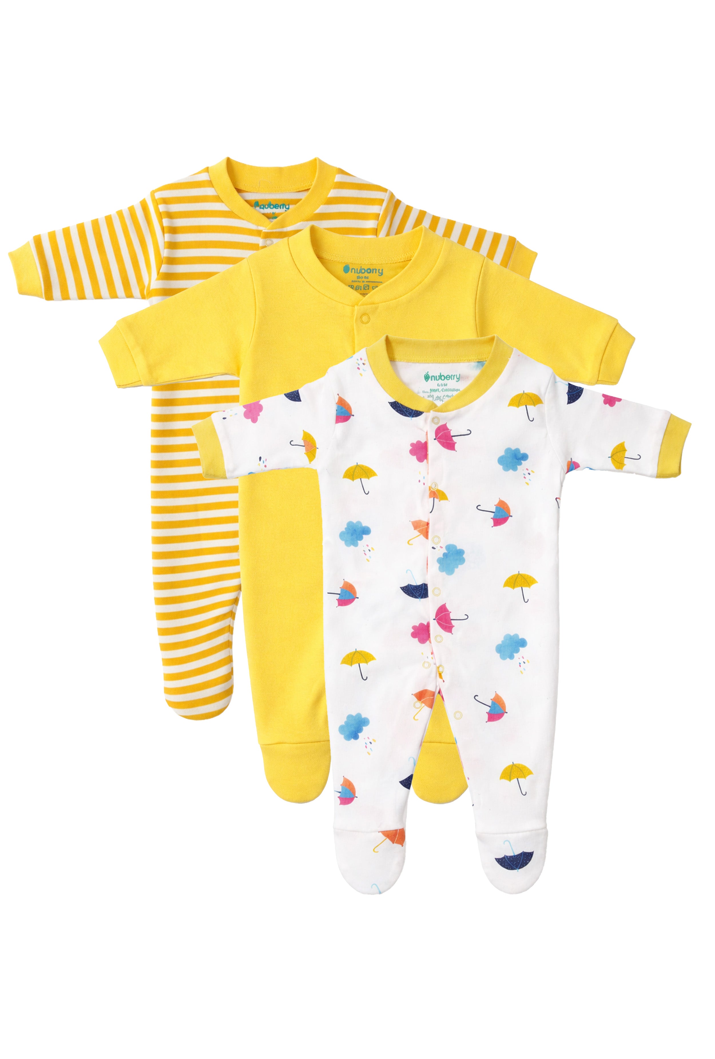 Chosen by Moms | Loved by Babies | Pure Cotton Sleep Suits (Pack of 3)