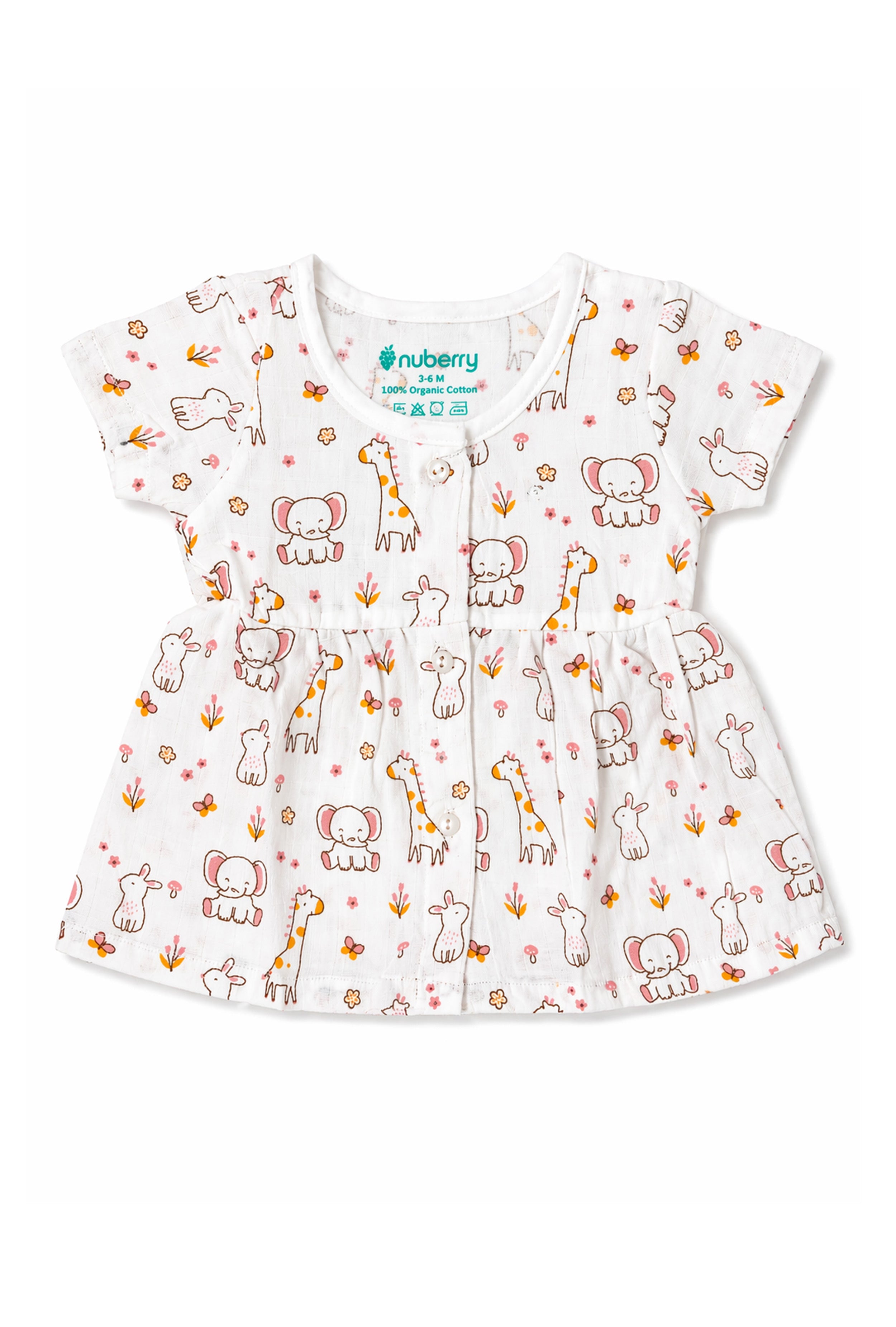 Nuberry Newborn Girls | Half Sleeve | Muslin Frock