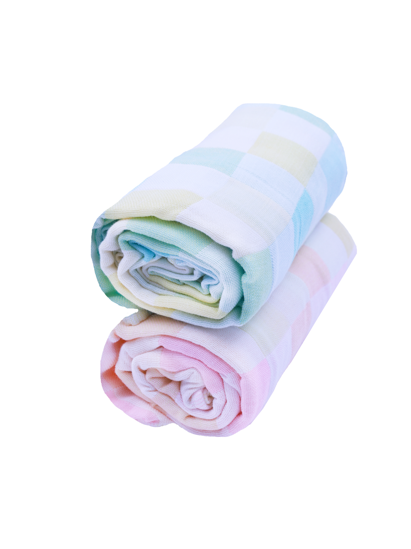 Checked Muslin Swaddles - Set of 2