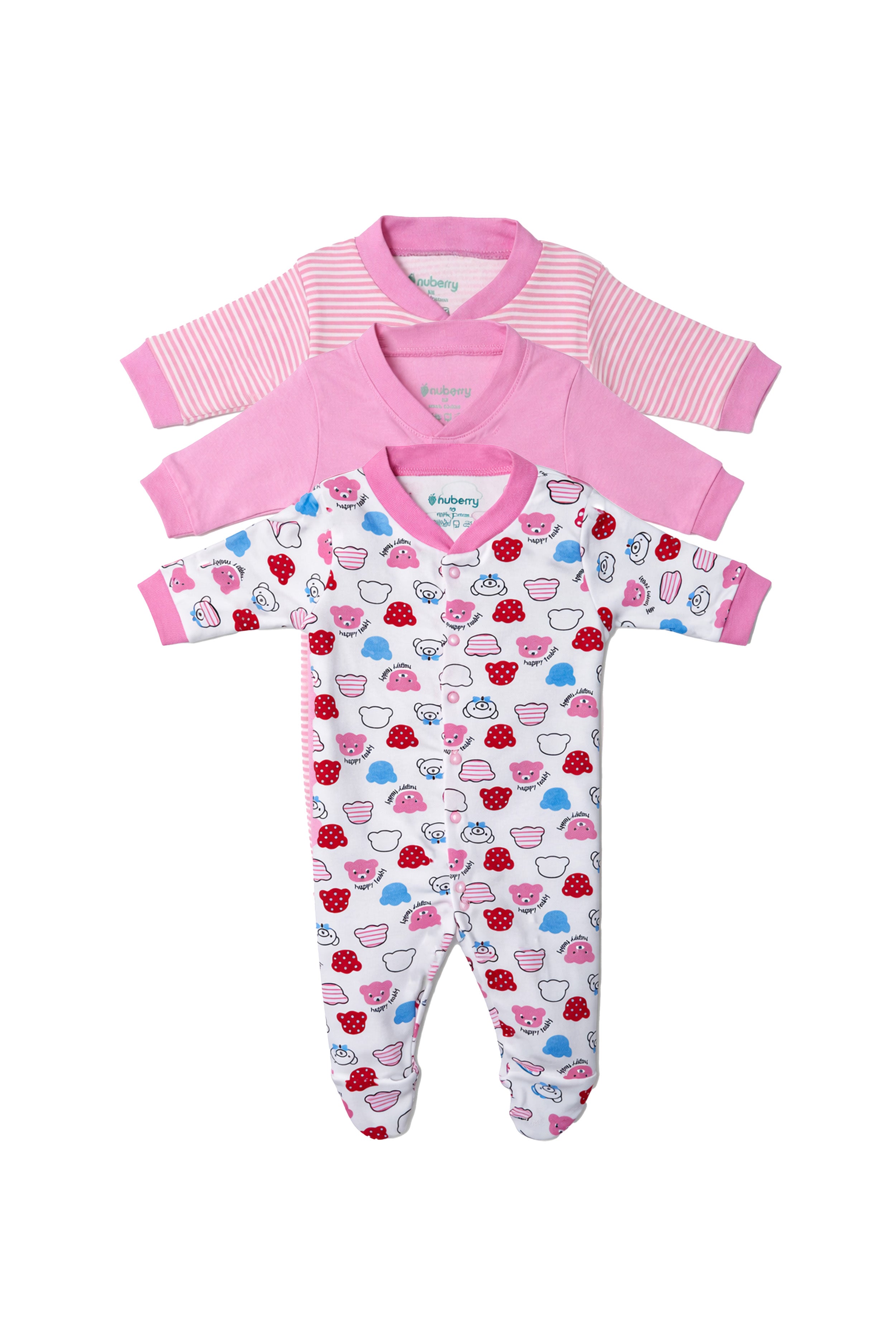 Mom’s Choice Pure Cotton Sleep Suits (3-Pack)