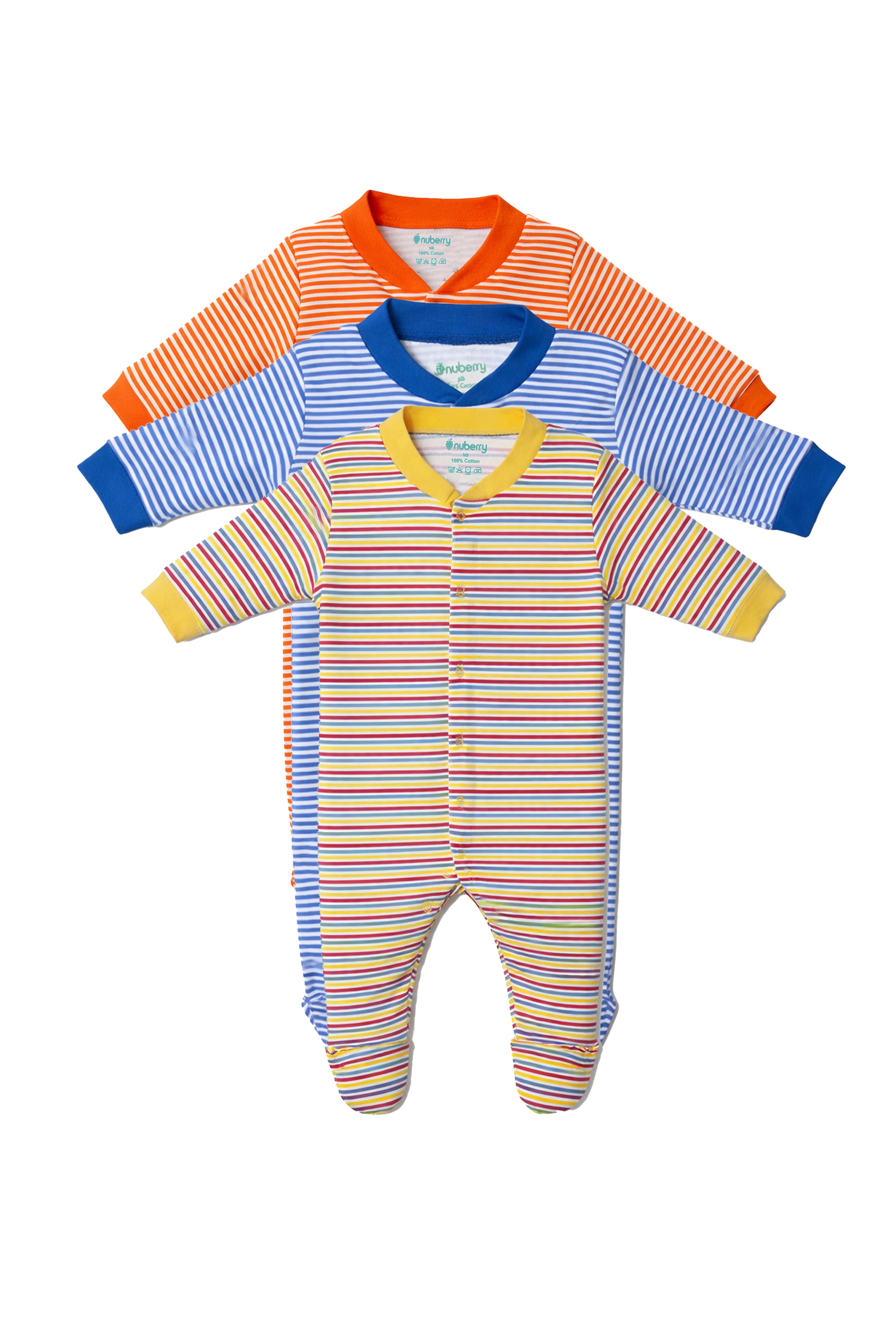 Mom’s Choice Pure Cotton Sleep Suits (3-Pack)