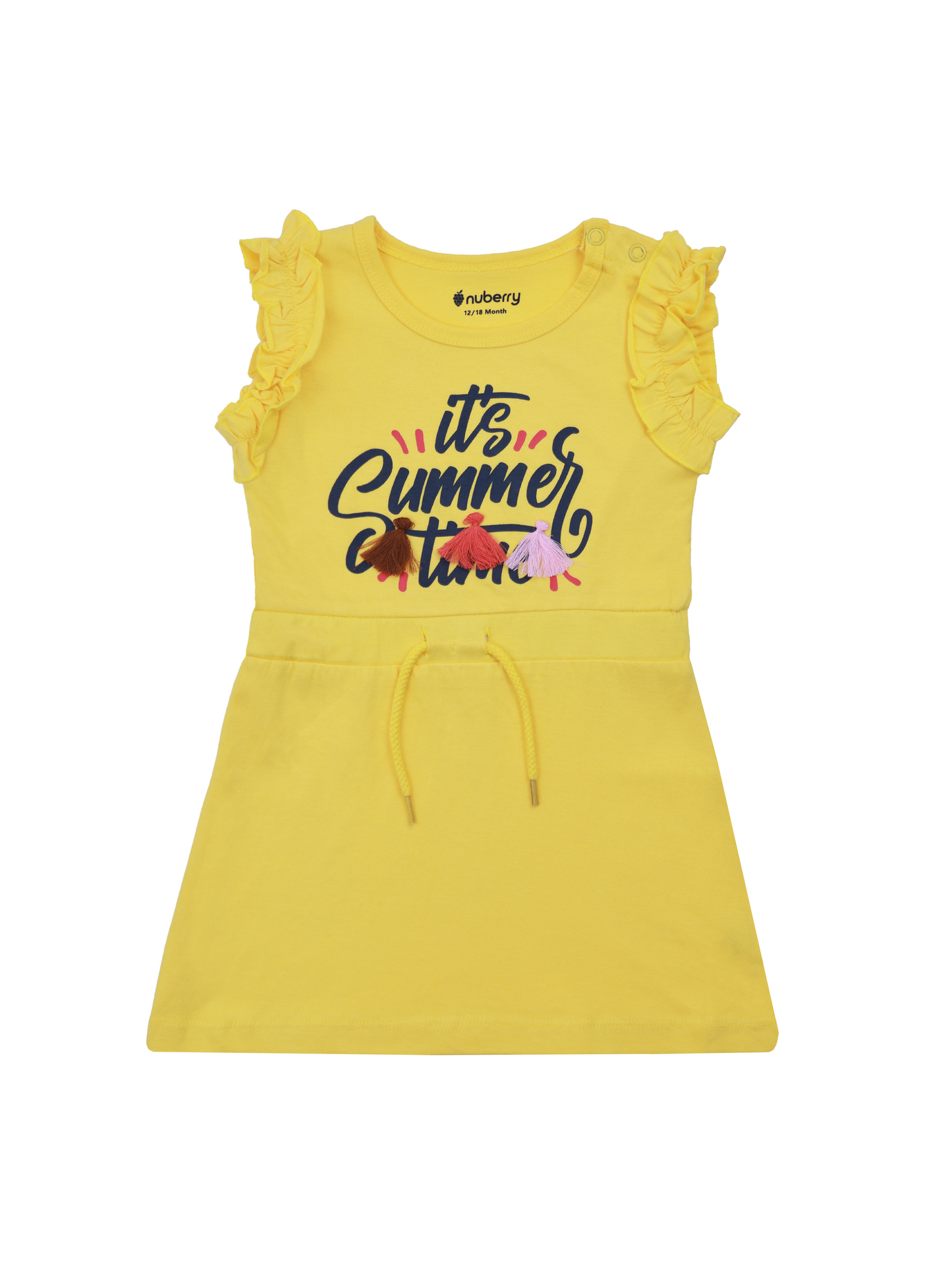 Yellow Sporty Dress with Drawstring