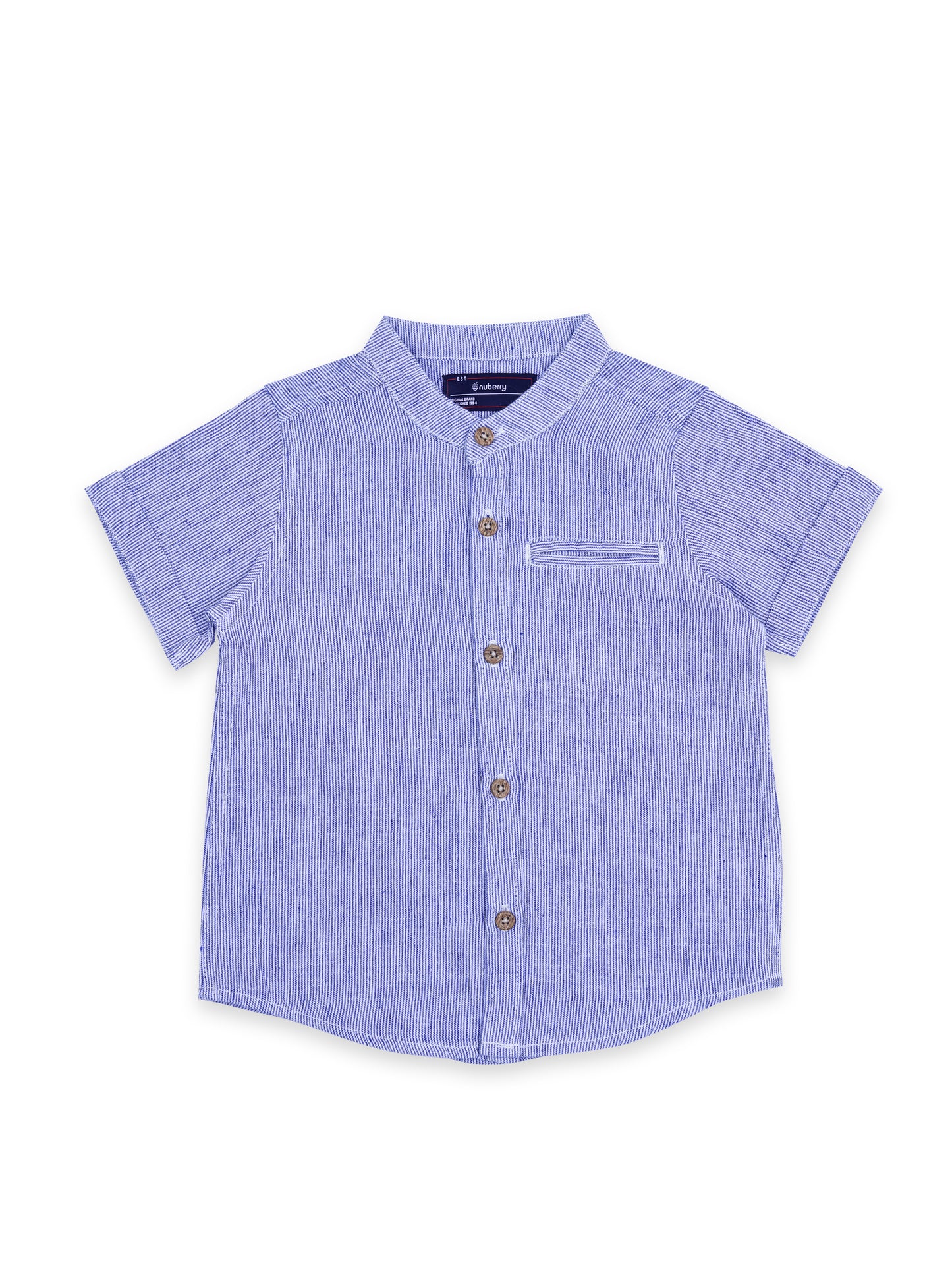 Blue Organic Linen Shirt for Boys