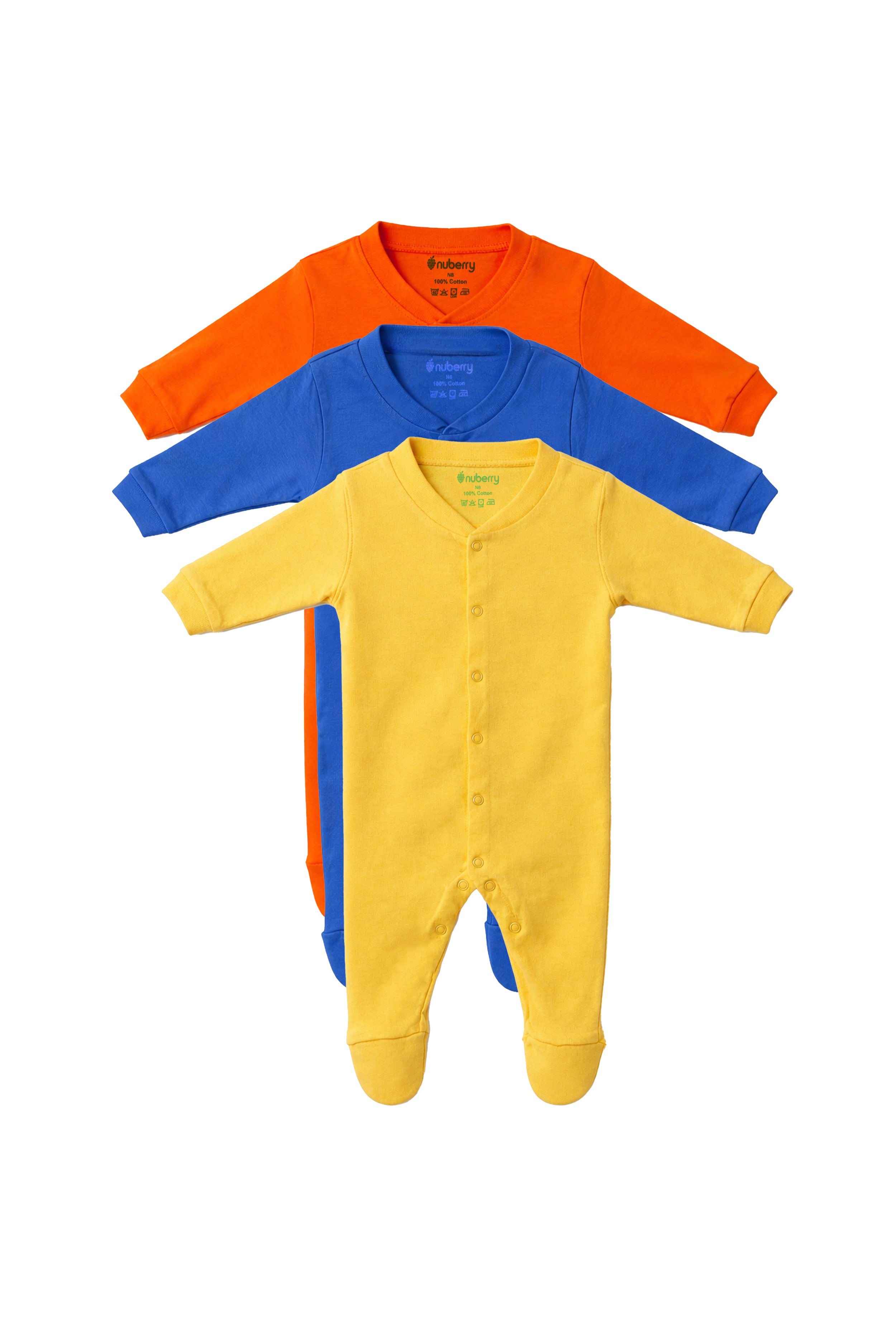 Mom’s Choice Pure Cotton Sleep Suits (3-Pack)