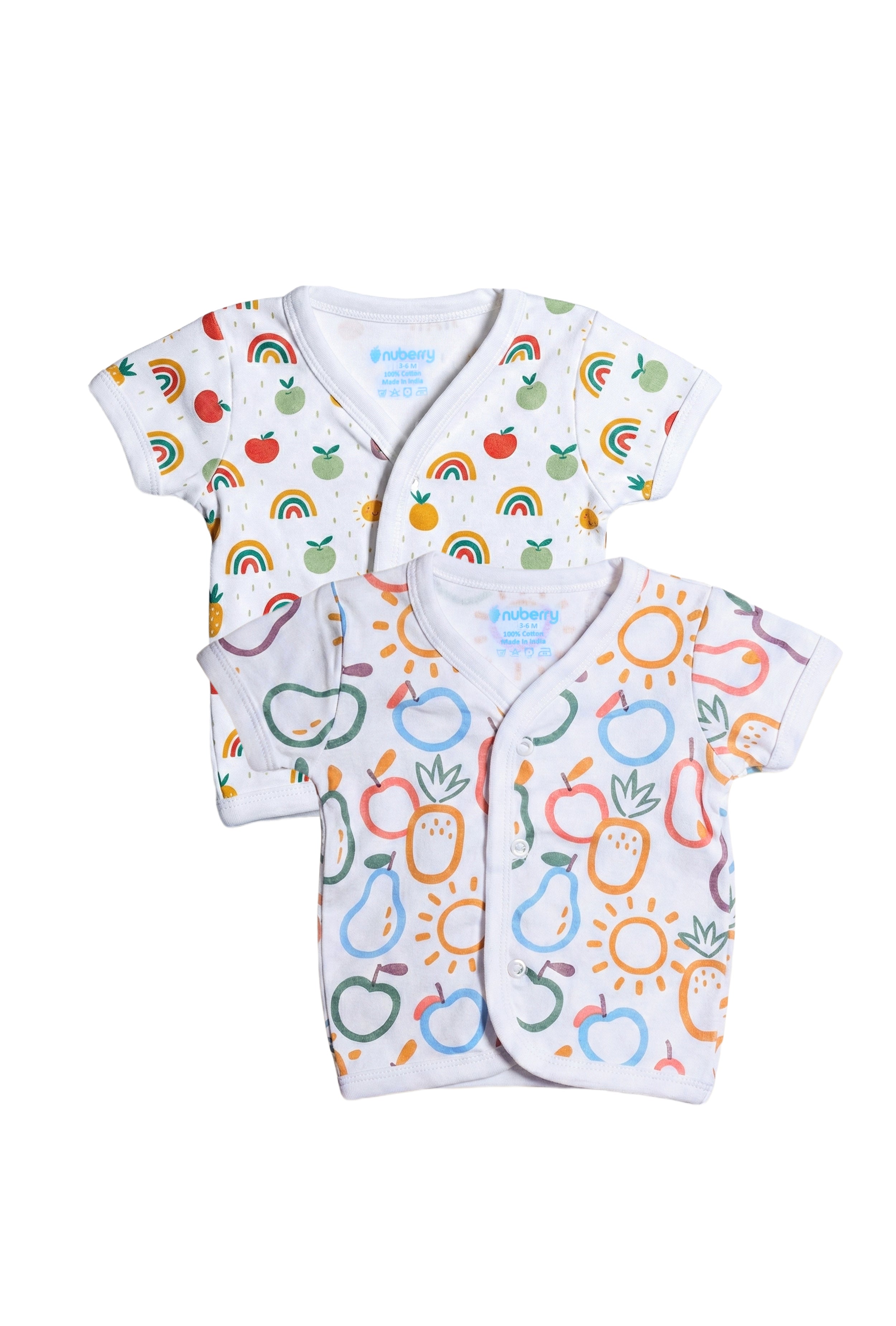 Nuberry Unisex Baby Open Vest (Pack of 2)