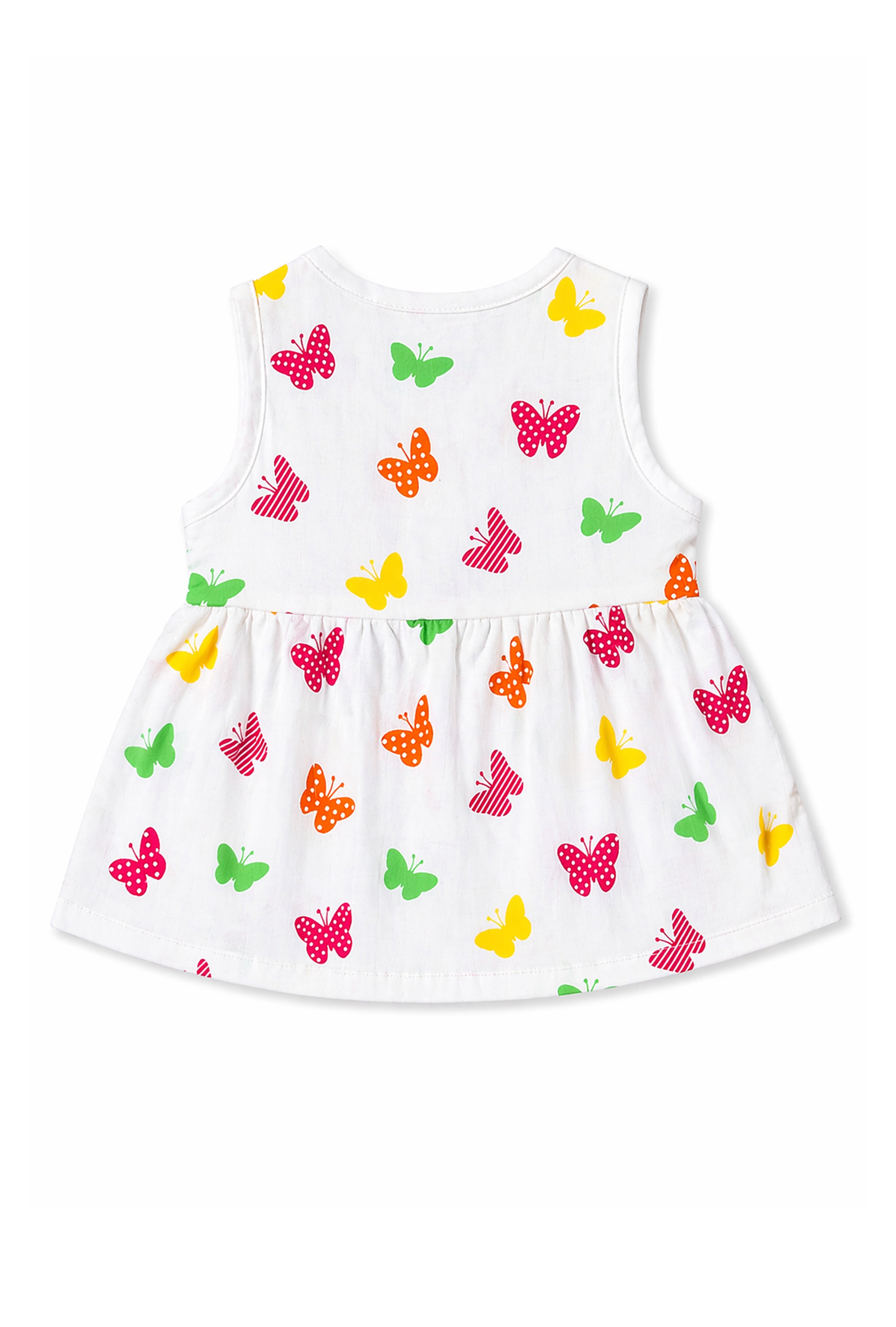 Nuberry Newborn Girls Sleeveless Muslin Frock