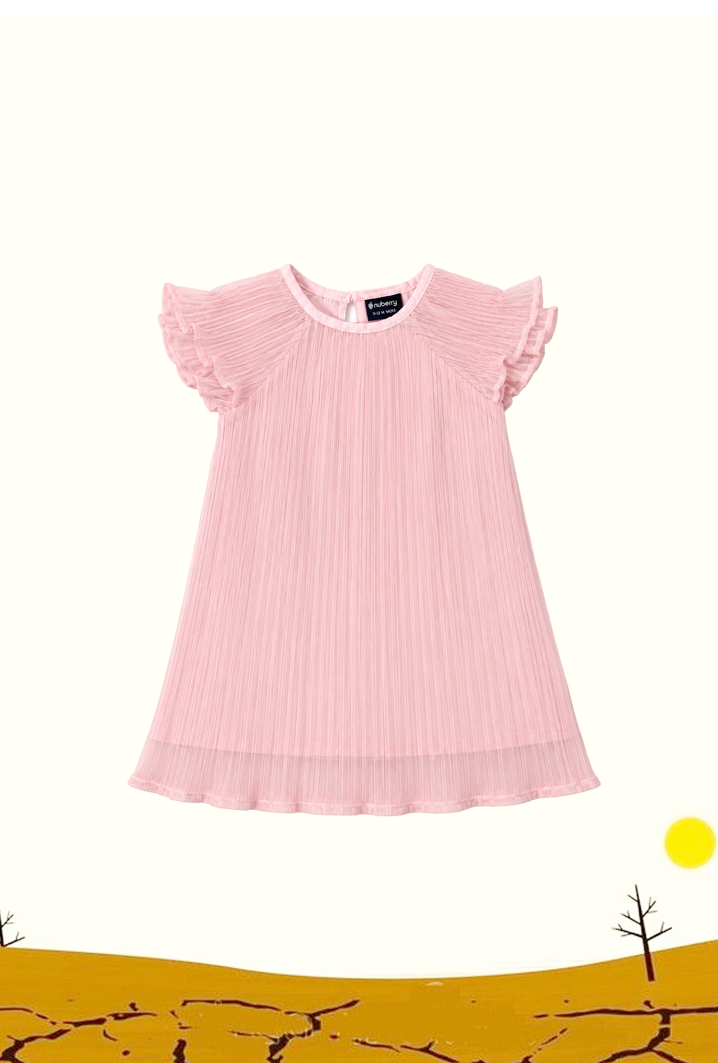 Nuberry Girls Pleated Dress | Elegant Style, Soft Comfort & Everyday Charm