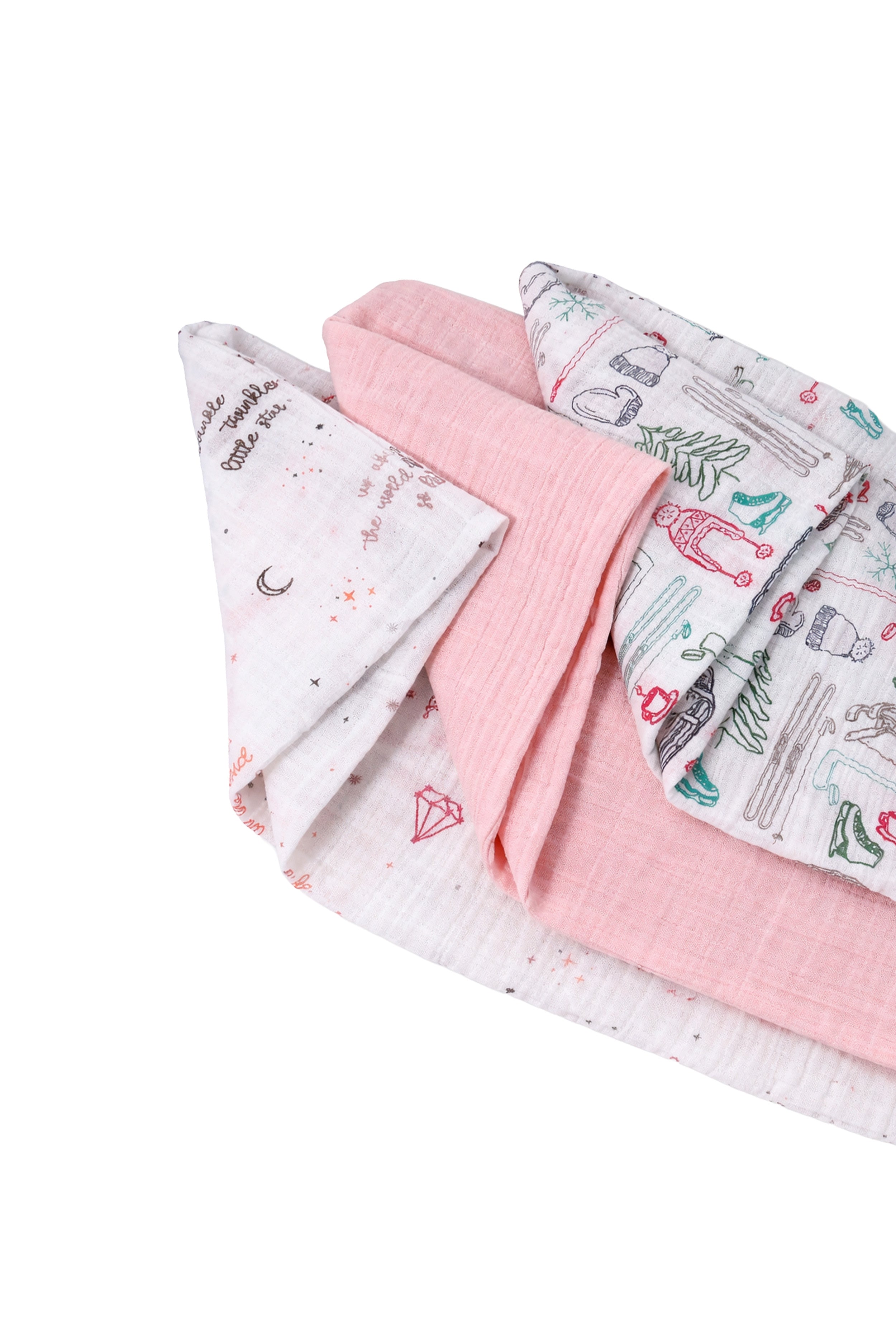 Pure Muslin Baby Swaddle  I Light as Air, Soft as Love - Pack of 3