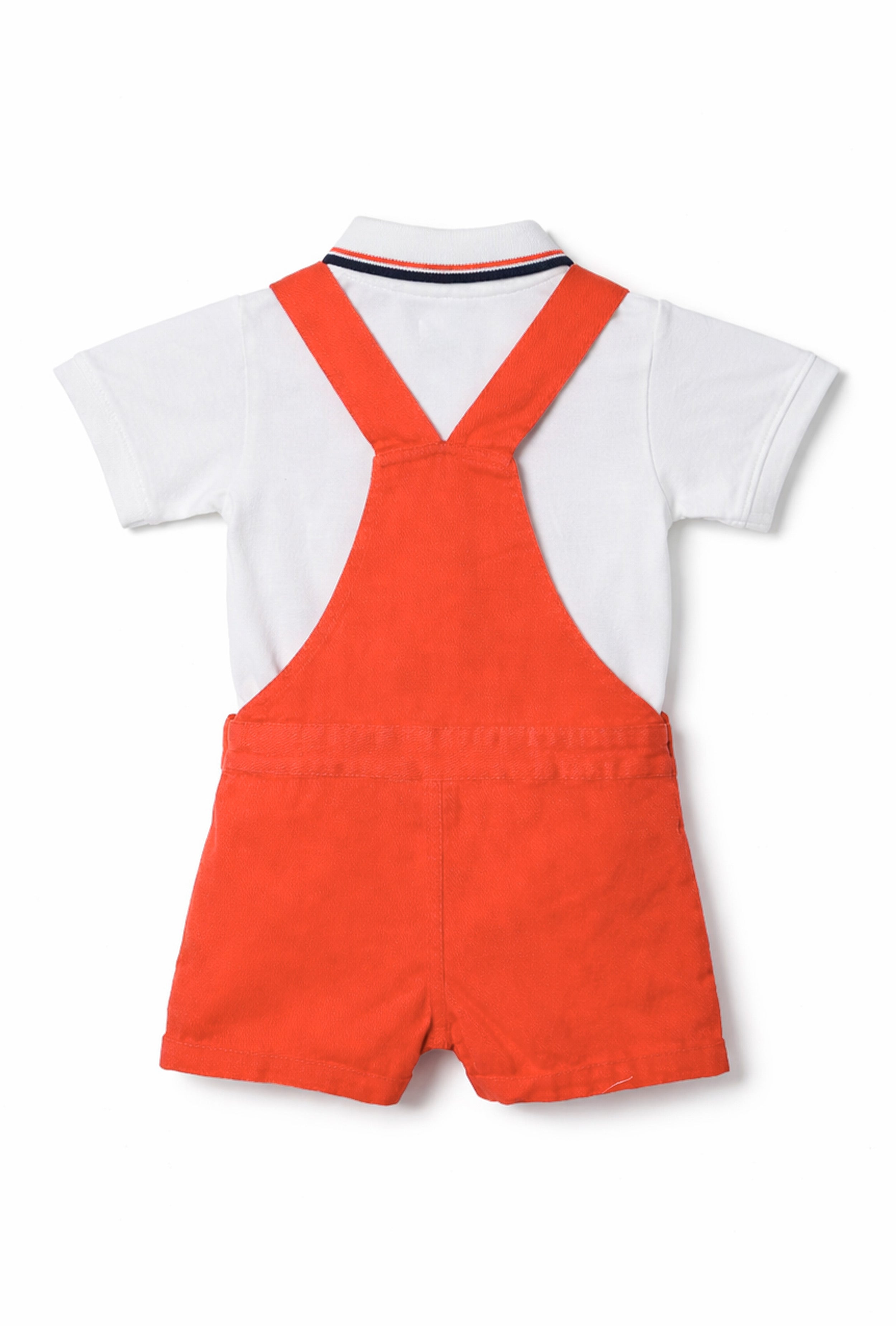 Nuberry Boys Dungaree | Soft & Breathable | Coral