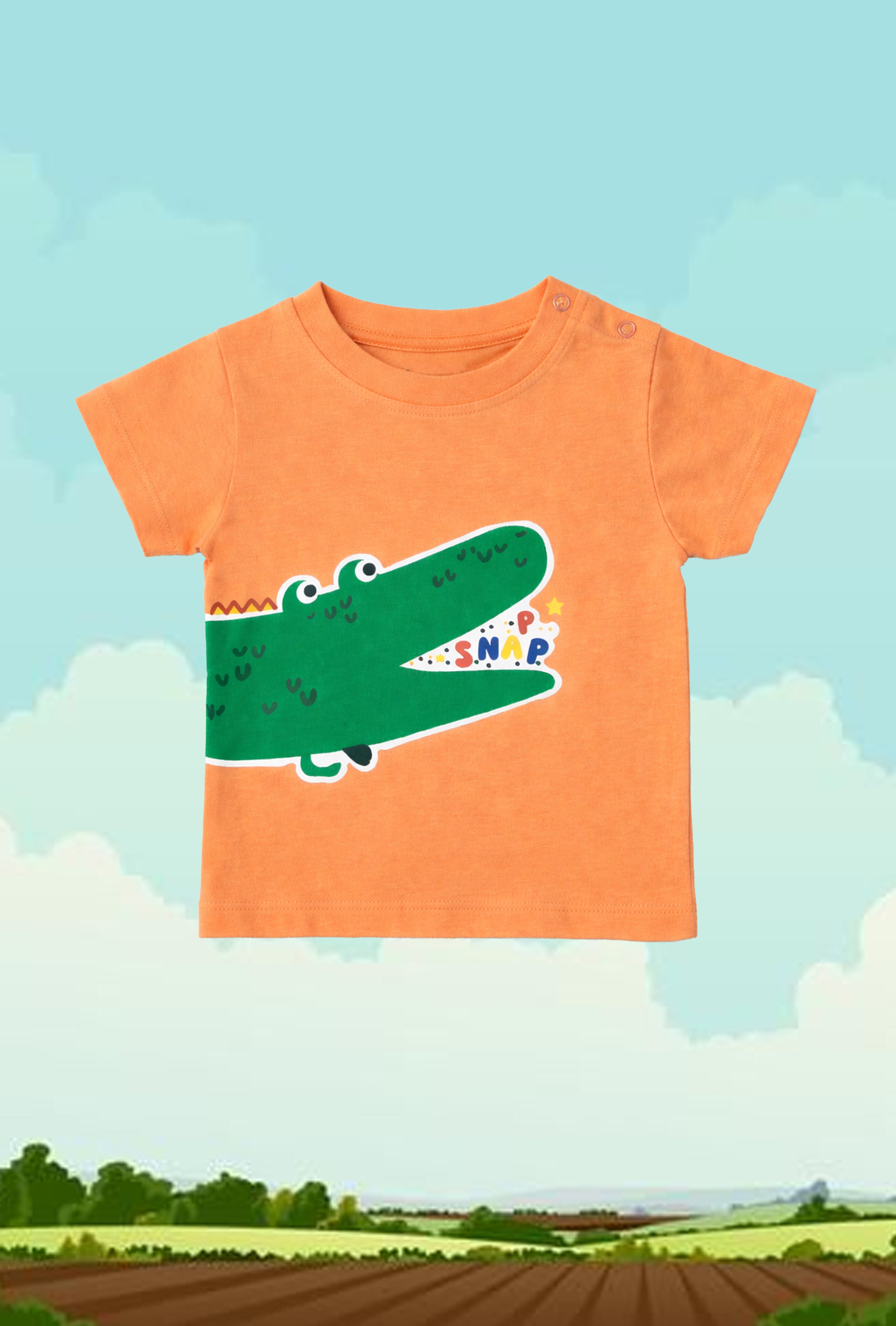 Jungle Vibes Only | Nuberry Boy Crocodile Printed T-Shirt