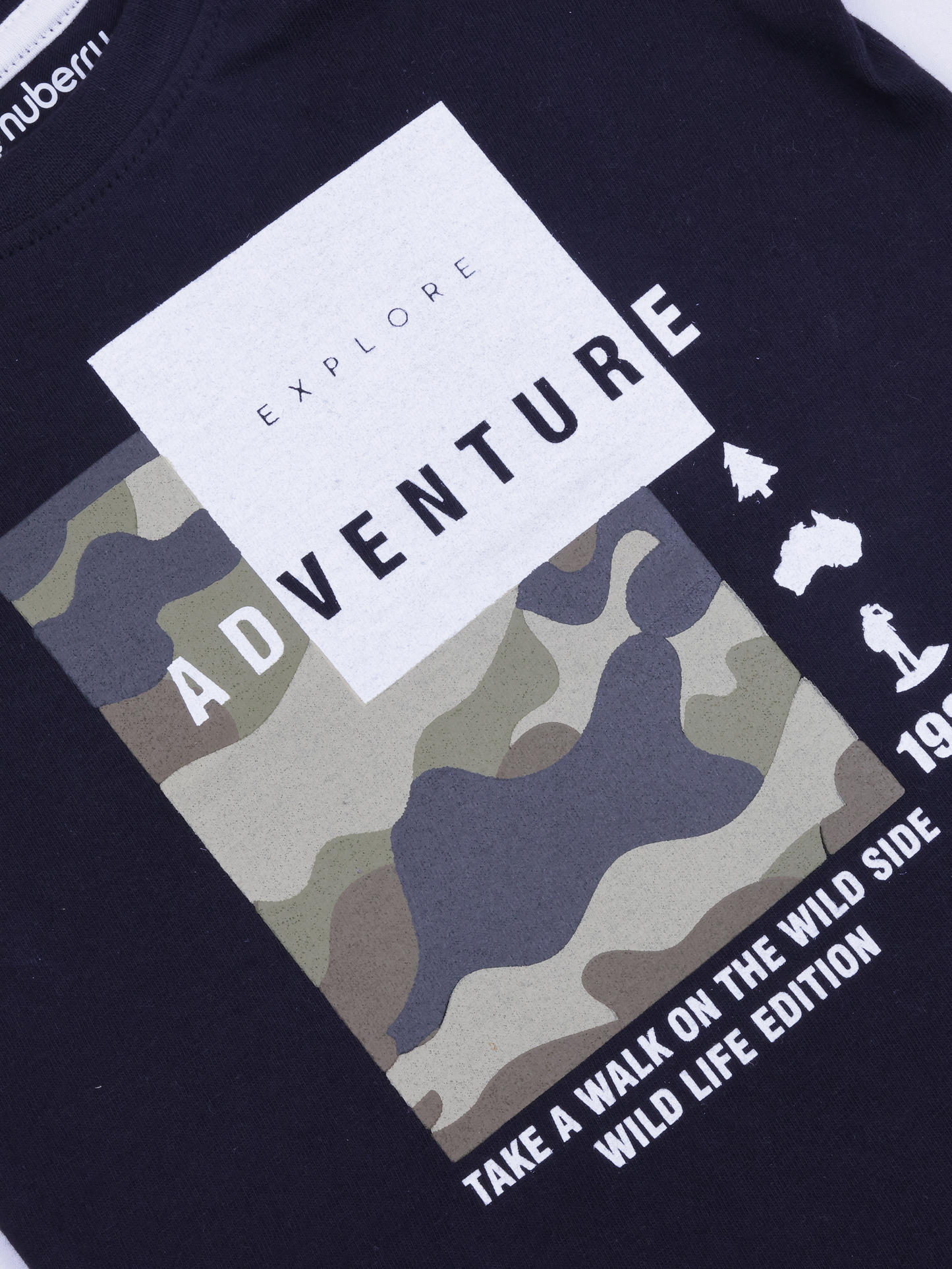 Black Camo Print T-shirt for Boys