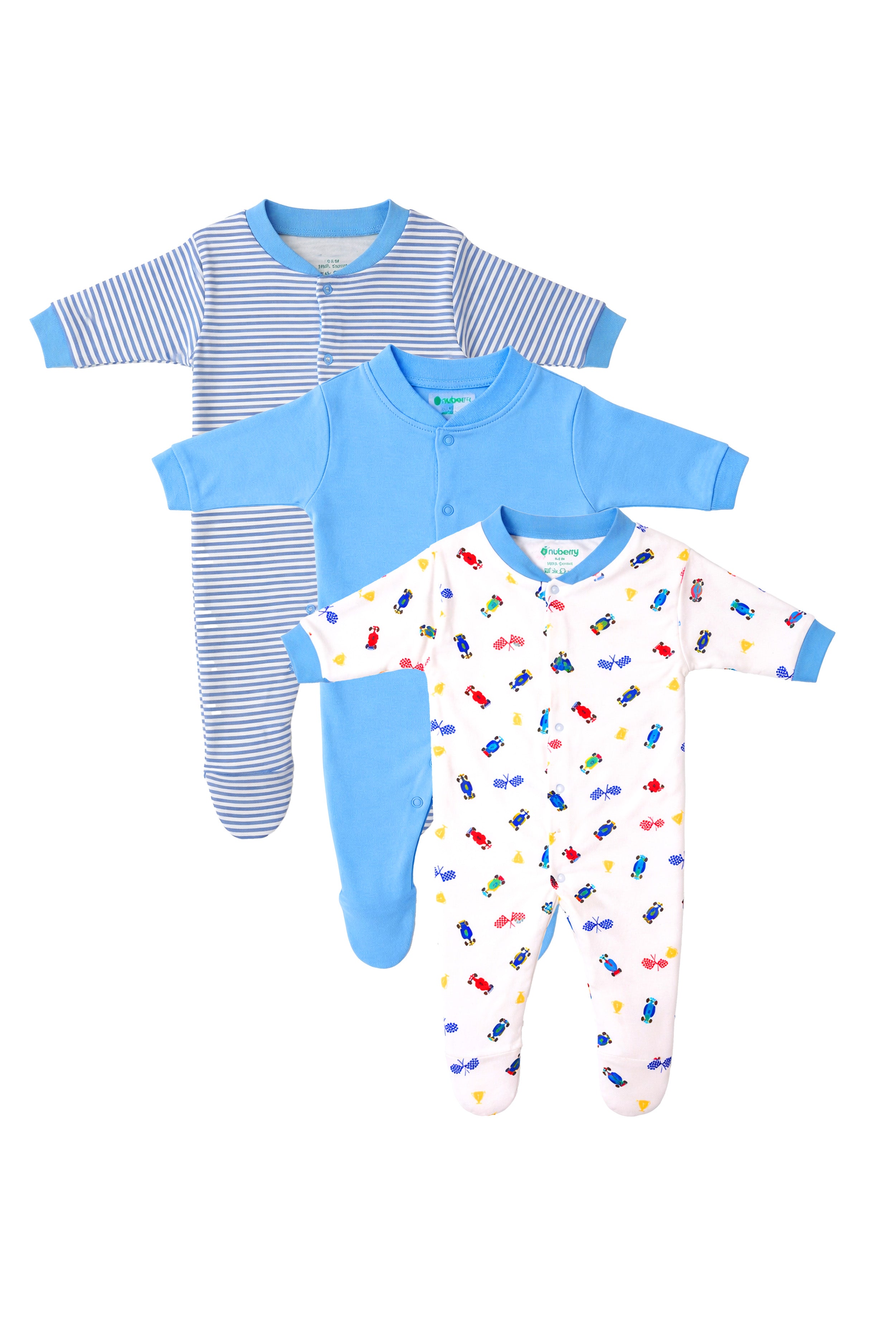Chosen by Moms | Loved by Babies | Pure Cotton Sleep Suits (Pack of 3)