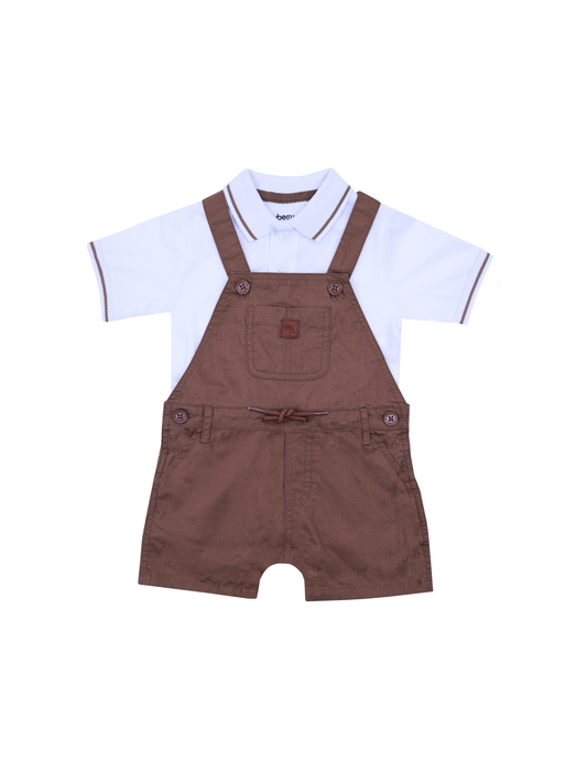 Brown Dungaree Set for Boys