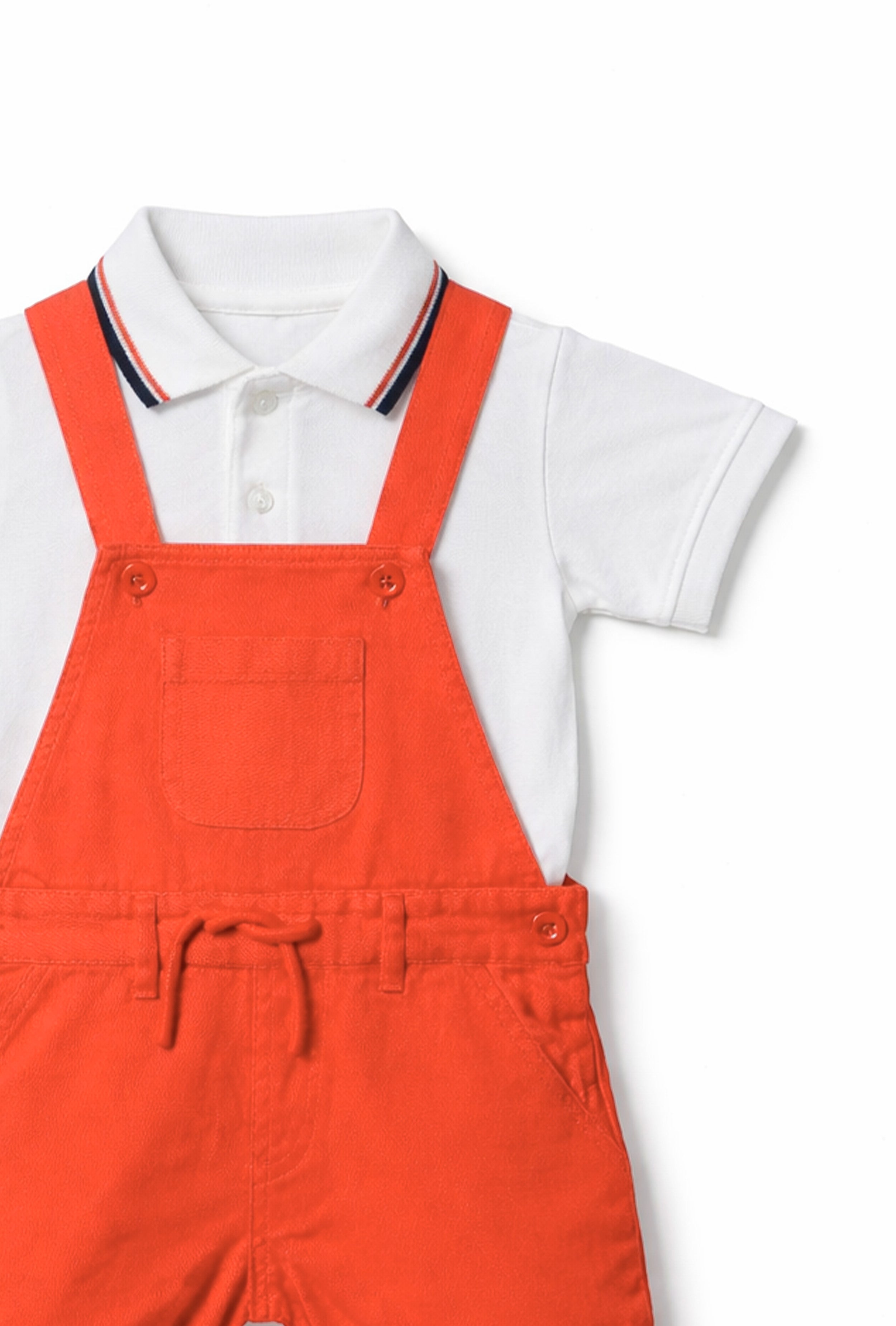 Nuberry Boys Dungaree | Soft & Breathable | Coral - Neubaby Stores