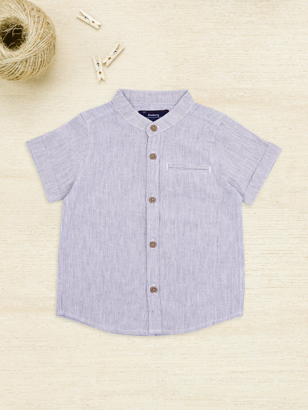 Beige Organic Linen Shirt for Boys