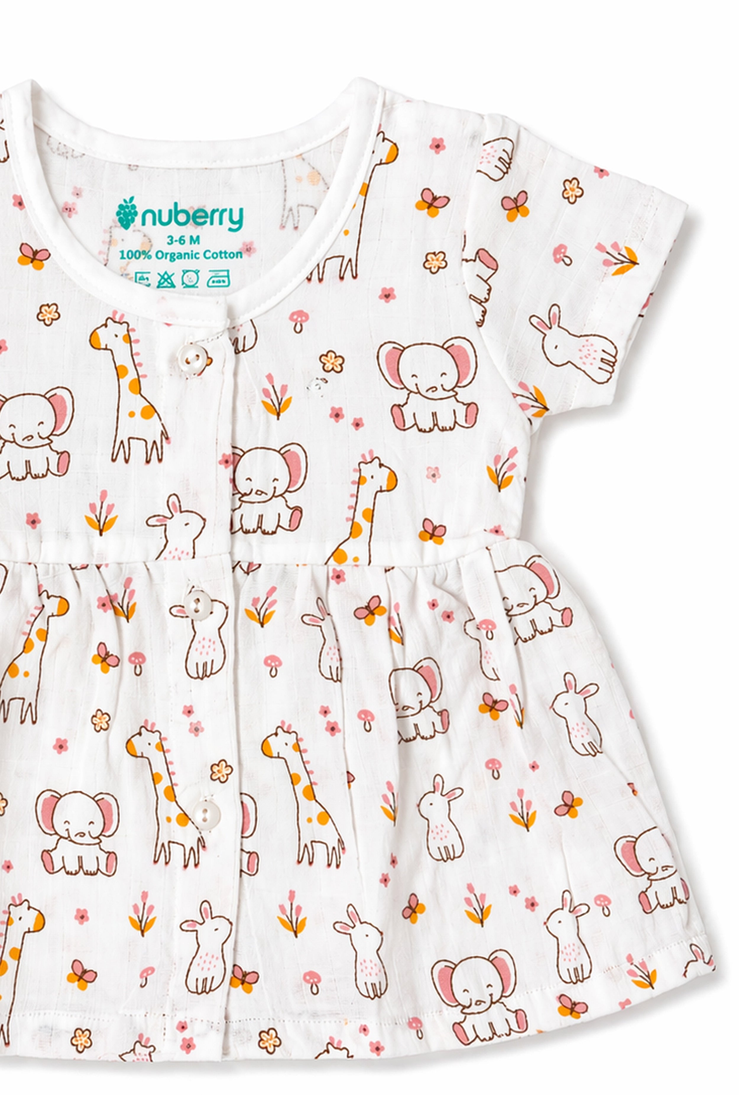 Nuberry Newborn Girls | Half Sleeve | Muslin Frock