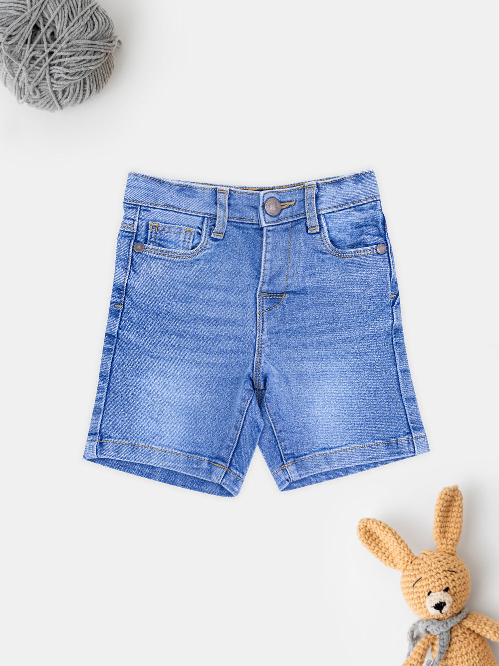 Boys Light Wash Blue Denim Shorts