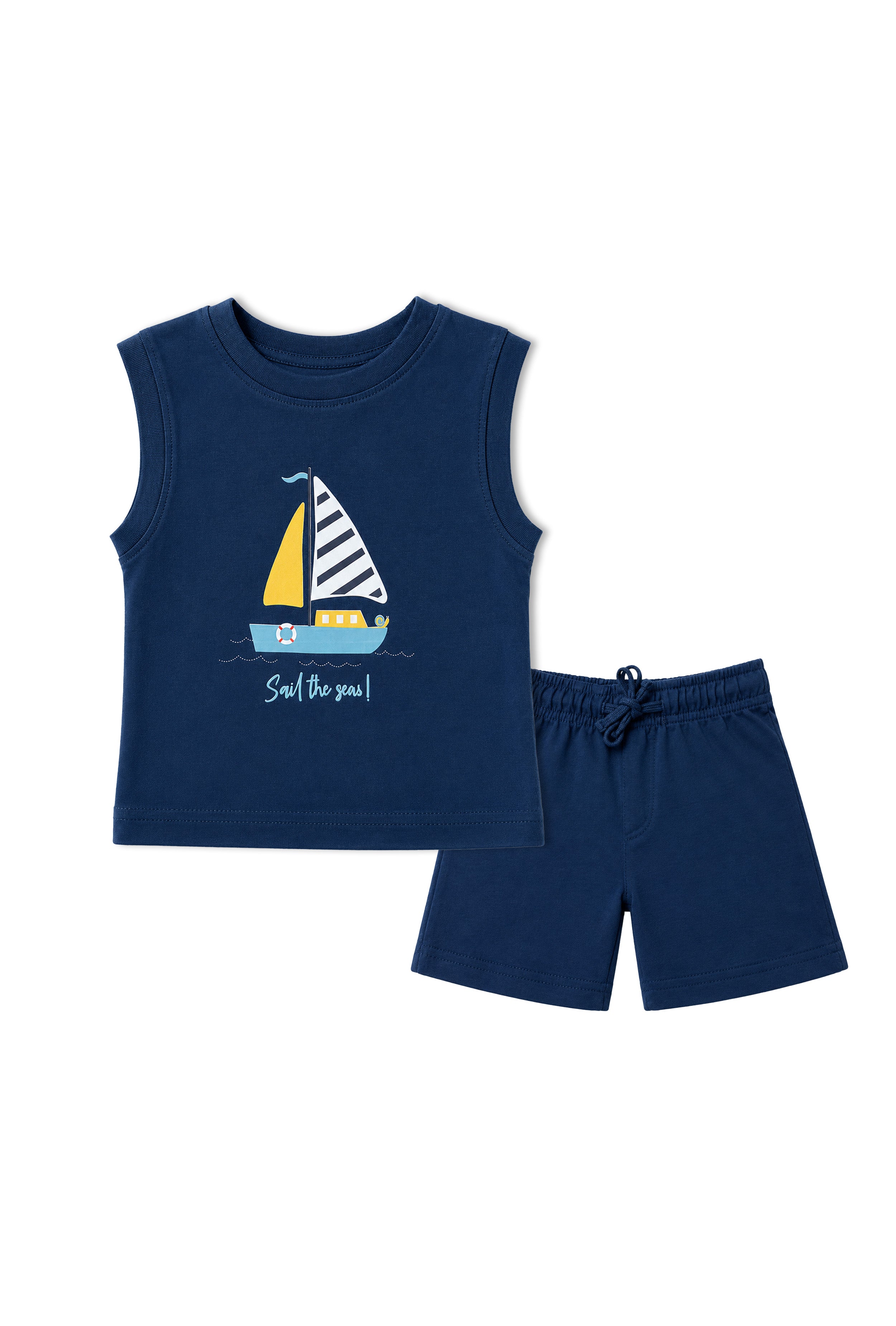Nuberry Boys Sleeveless Co-ord Set | Soft & Breathable