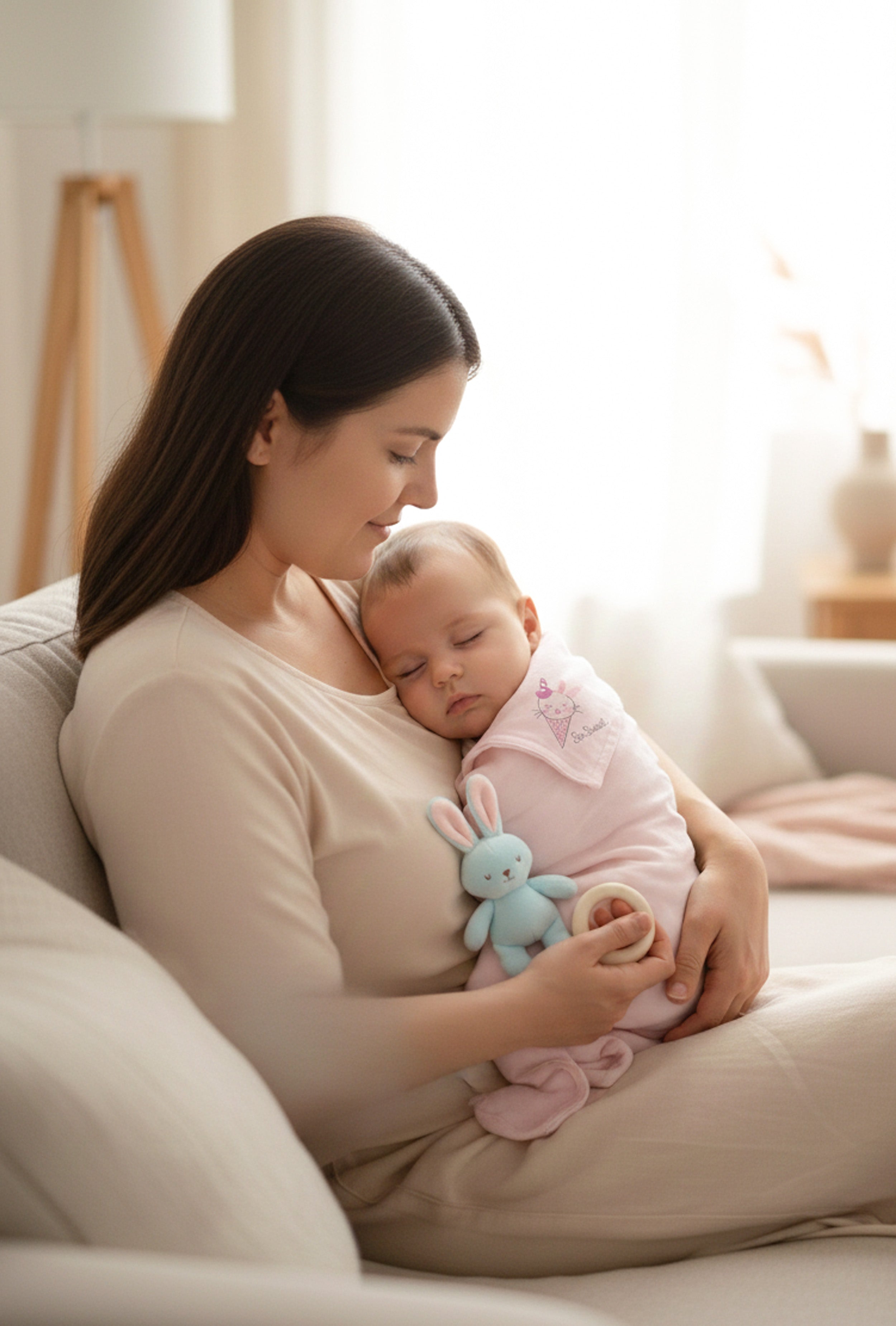 Nuberry Unisex Knitted Hooded Swaddle – Pack of 2 (Pink)