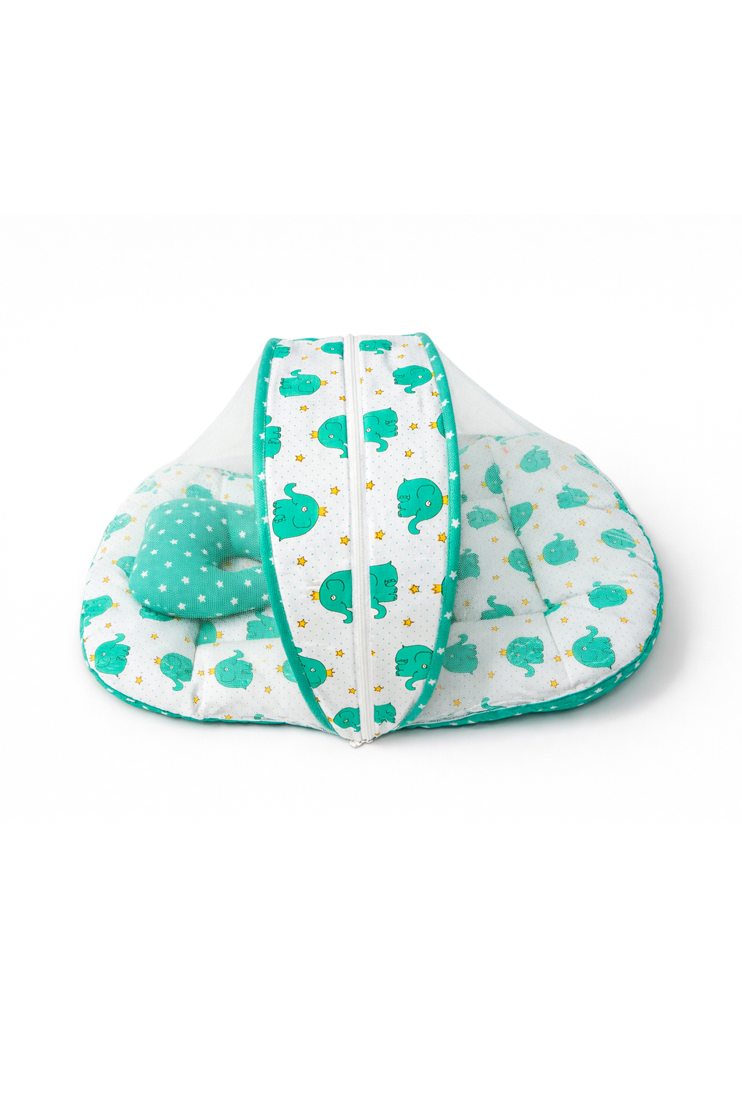 Baby Bed with Bolsters, Bed with Mosquito Net and Carry Nest (3 Pcs Set)