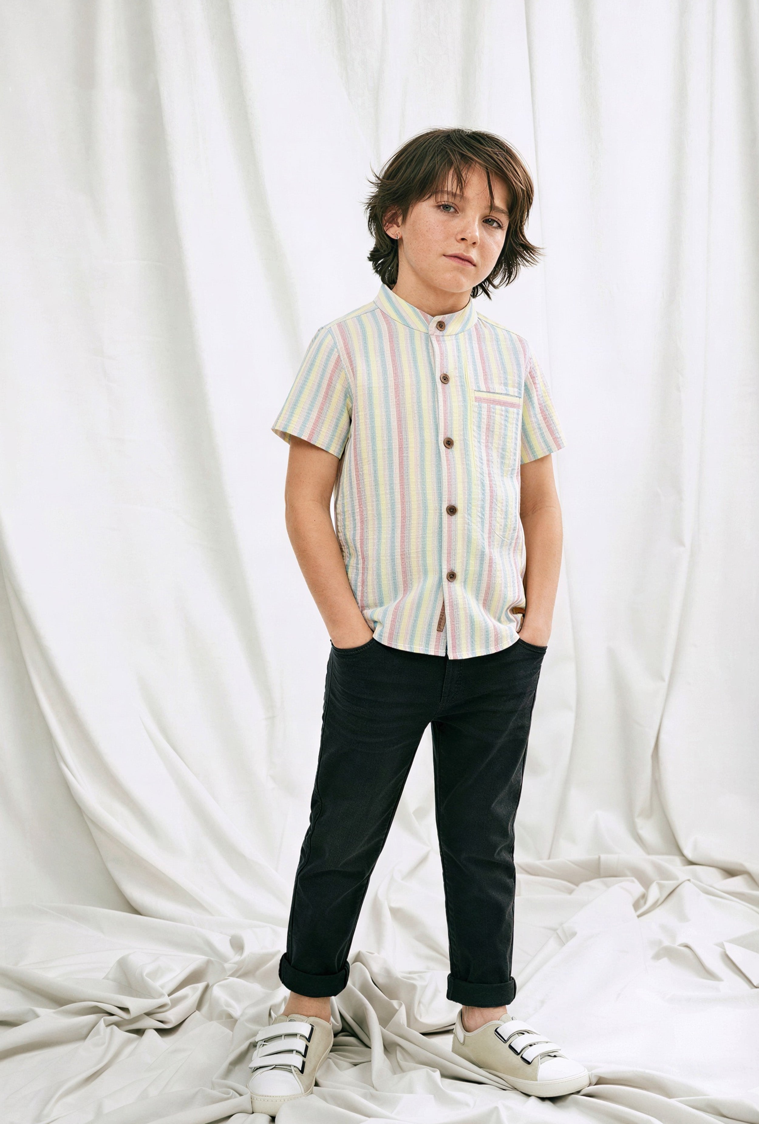 Bright Days Outfit | Colorful Stripe Shirt with Pant