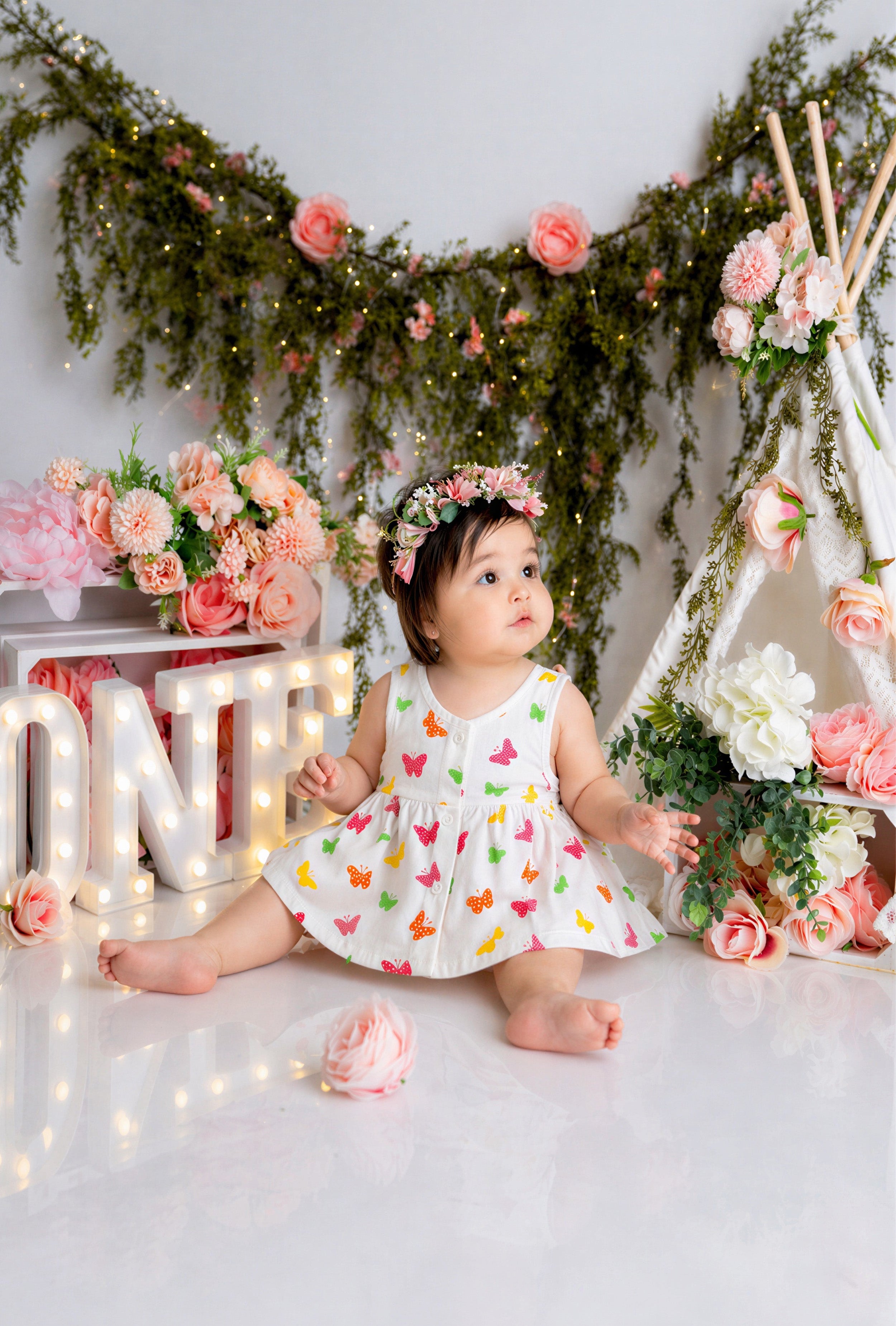 Nuberry Newborn Girls Sleeveless Muslin Frock | Pack of 4