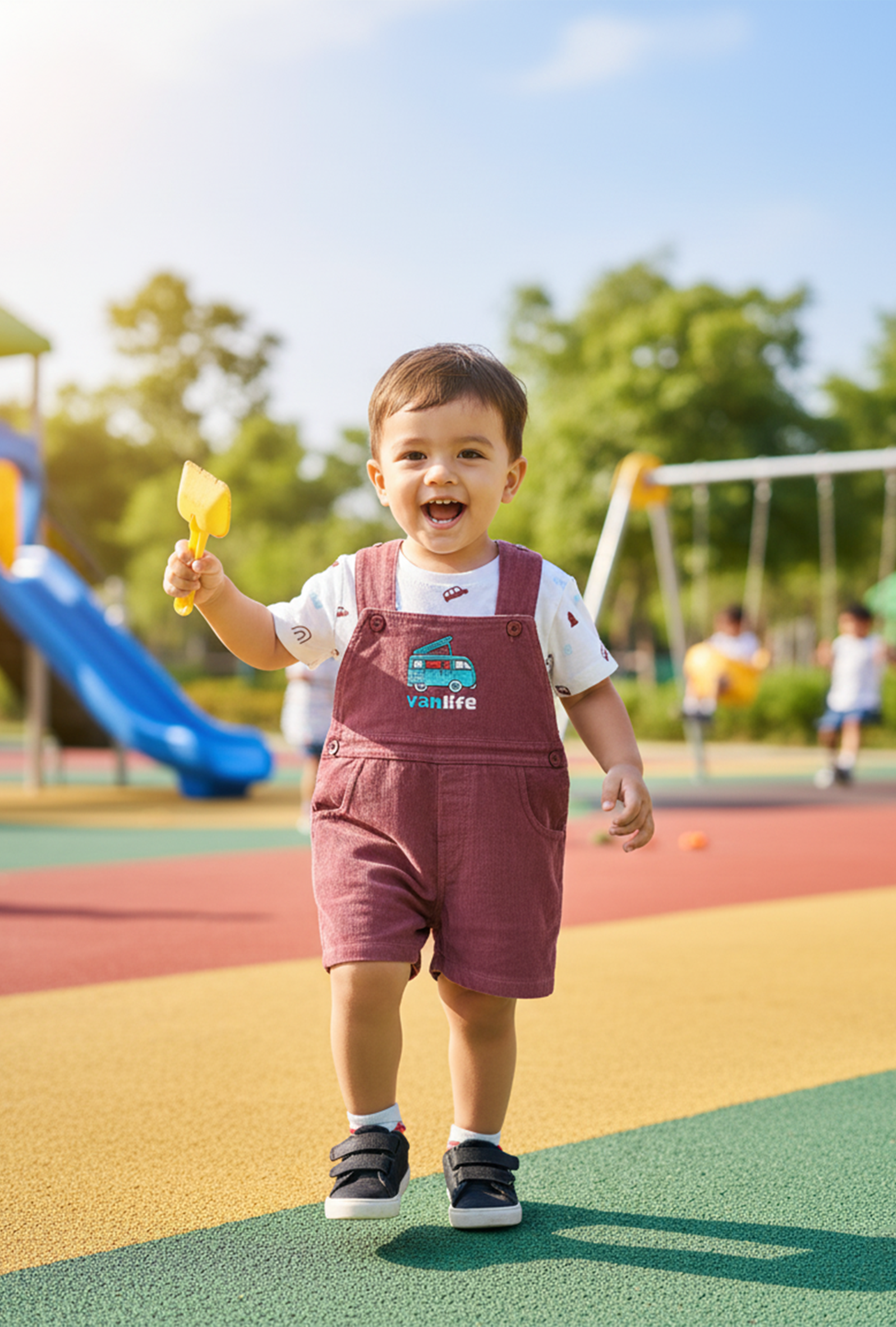 NUBERRY KIDS - BOY CORDUROY DUNGAREE BURGUNDY
