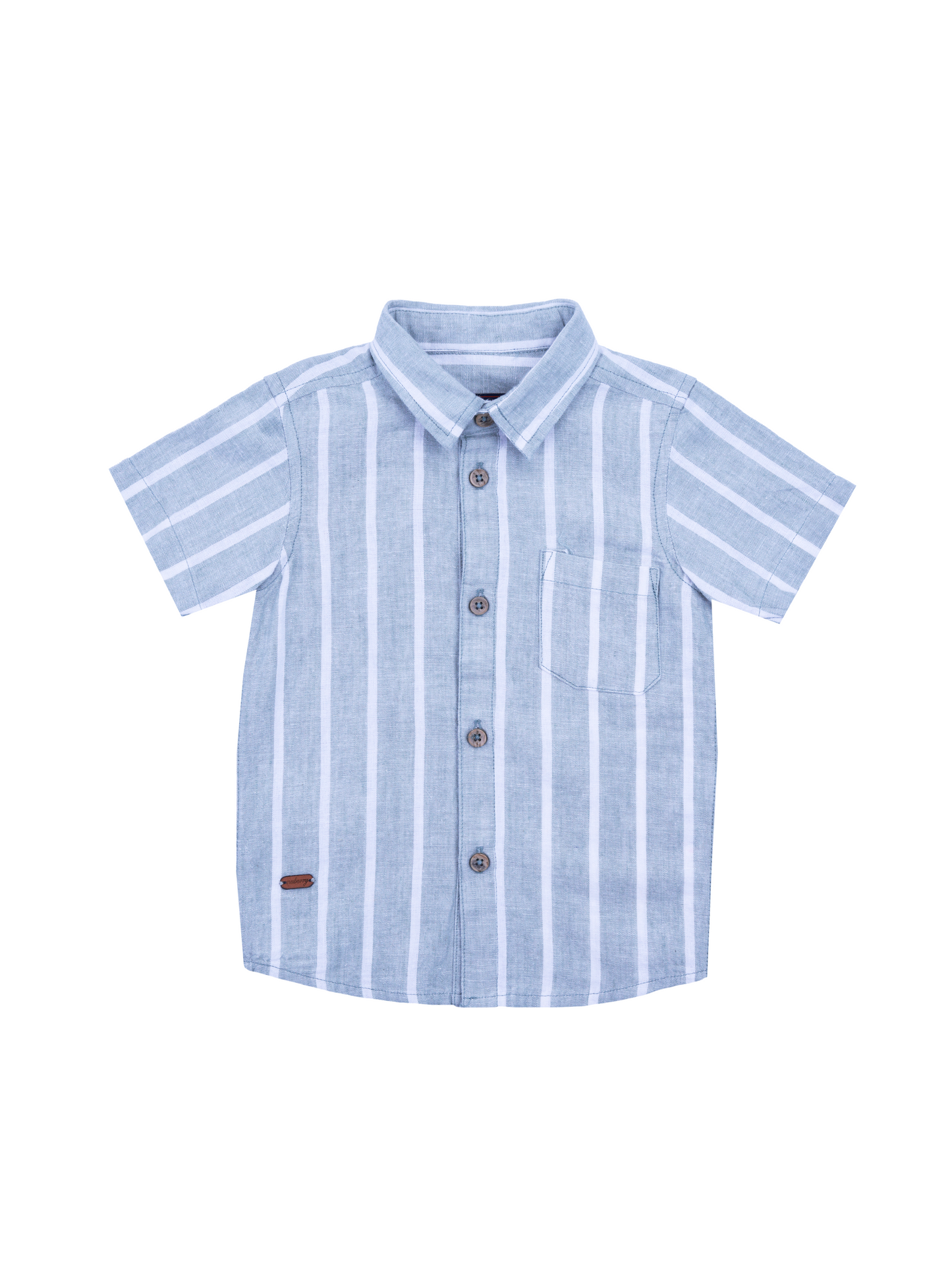 Grey and White Striped Shirt for Boys