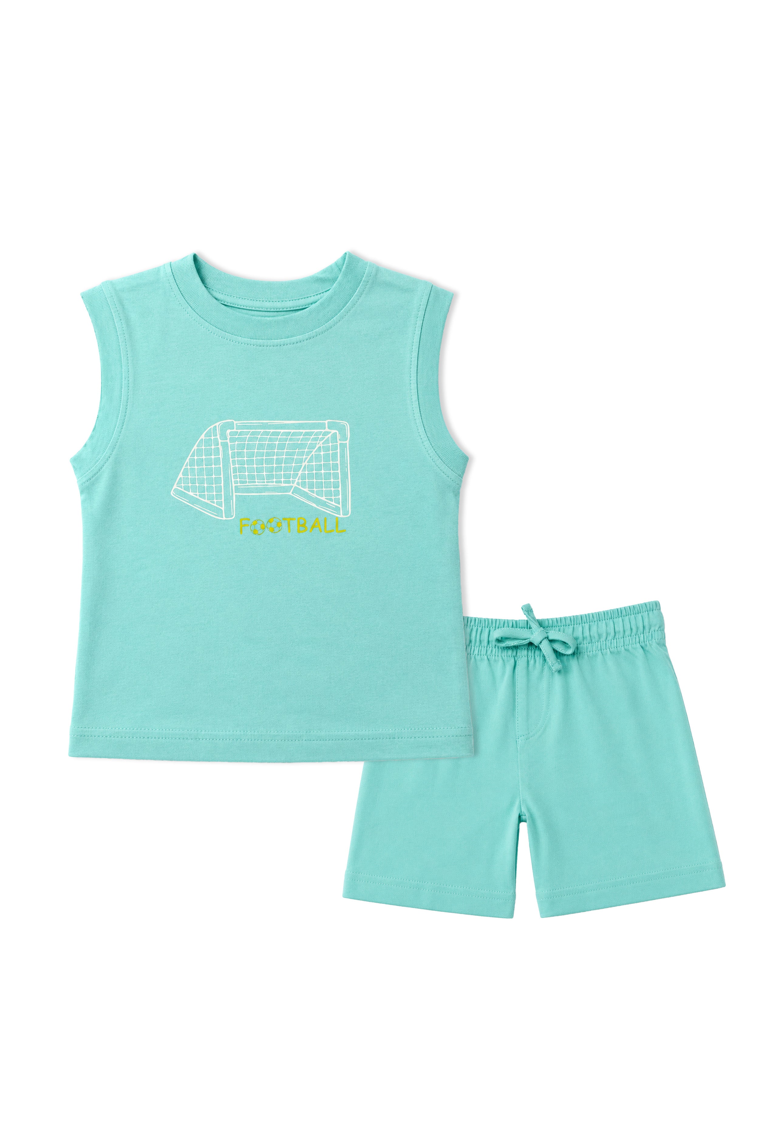 Nuberry Boys Sleeveless Co-ord Set | Soft & Breathable