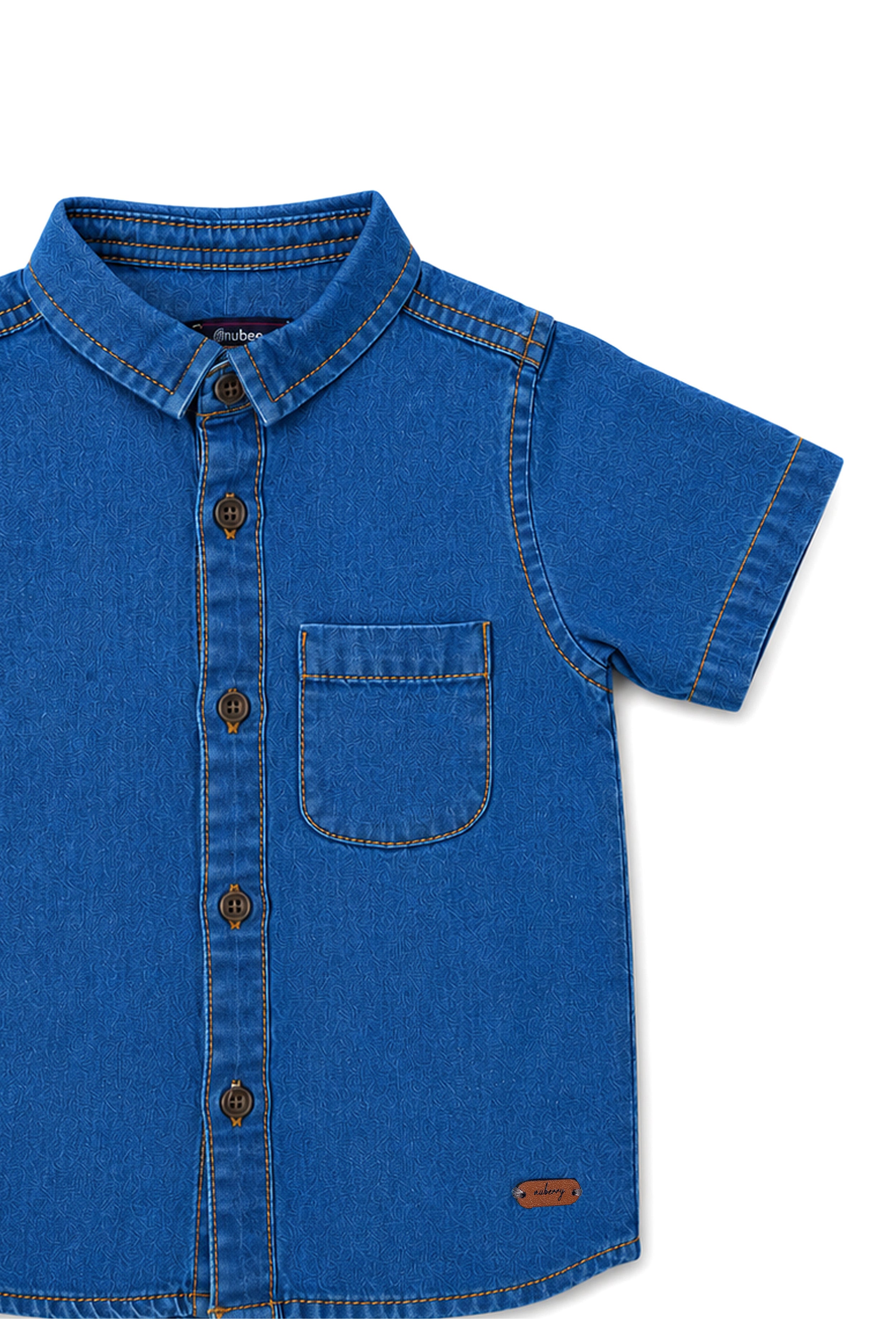 Nuberry Boys Premium Denim Half Sleeve Shirt | Smart Style | Everyday Comfort